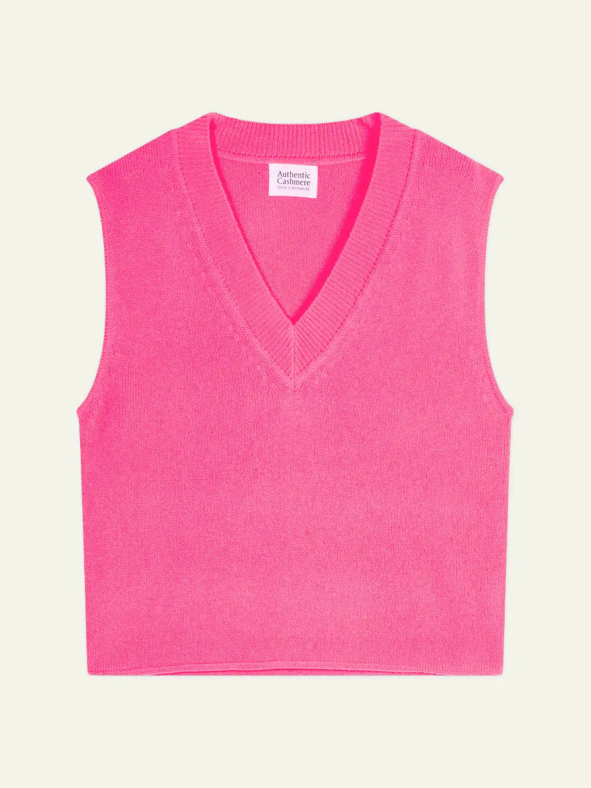 AMELIE pullover v-ausschnitt ärmellos 4-fädig rosa neon