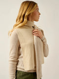 SIV Poncho Open Turtleneck 4 Ply Oat