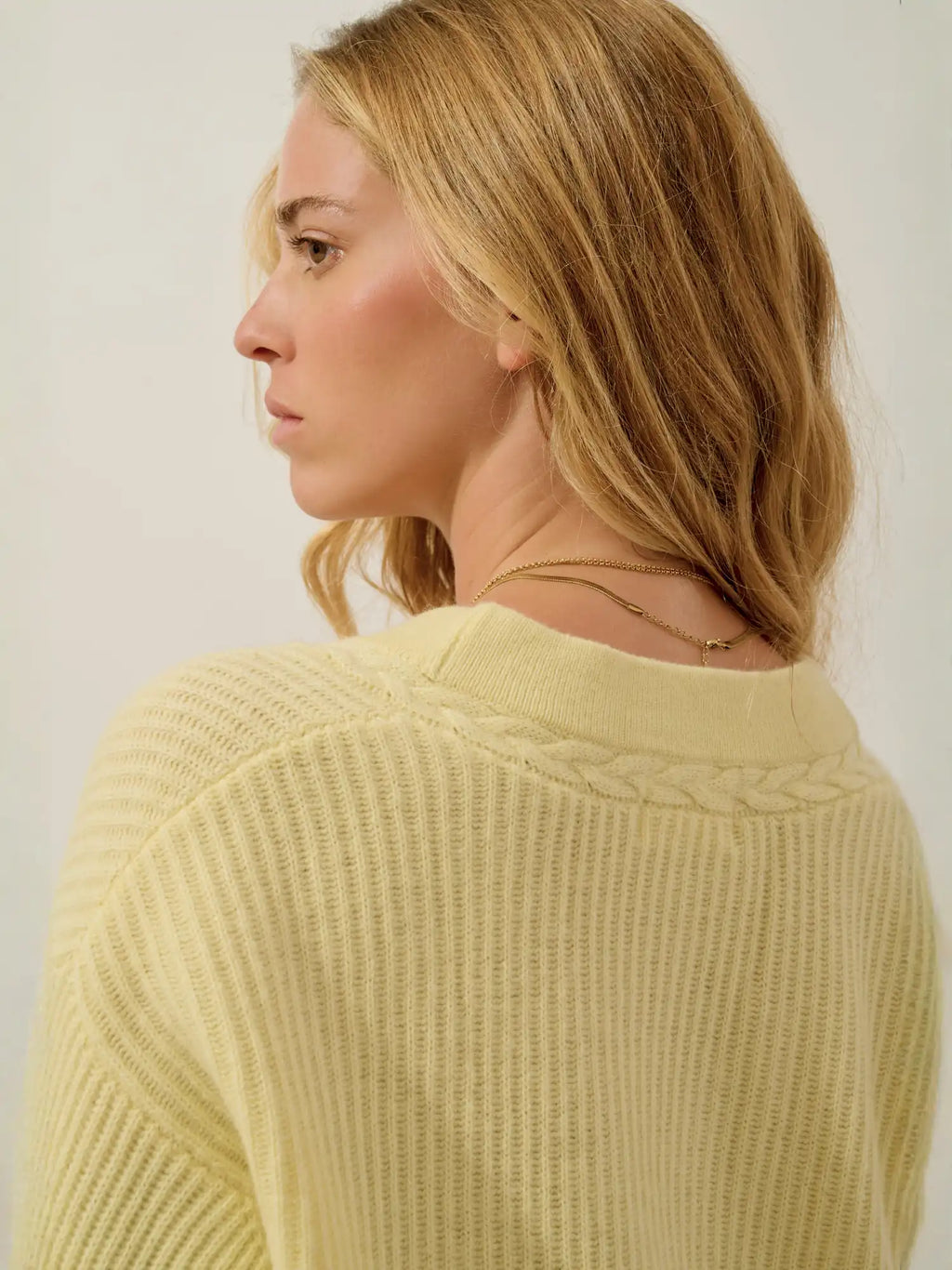 SELENA cardigan v-neck 4 ply lemonade