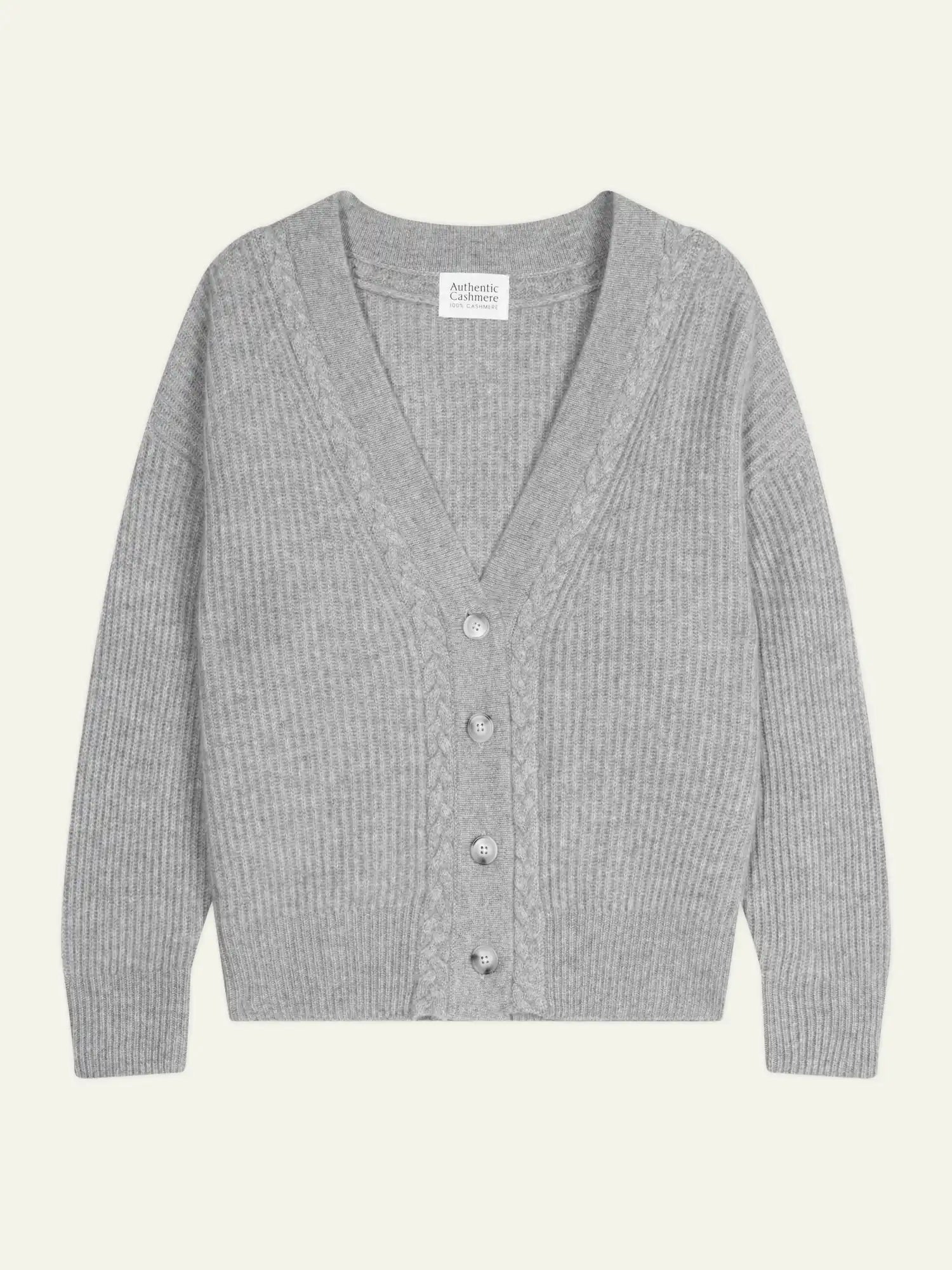 SELENA cardigan v-neck 4 ply heather cloud