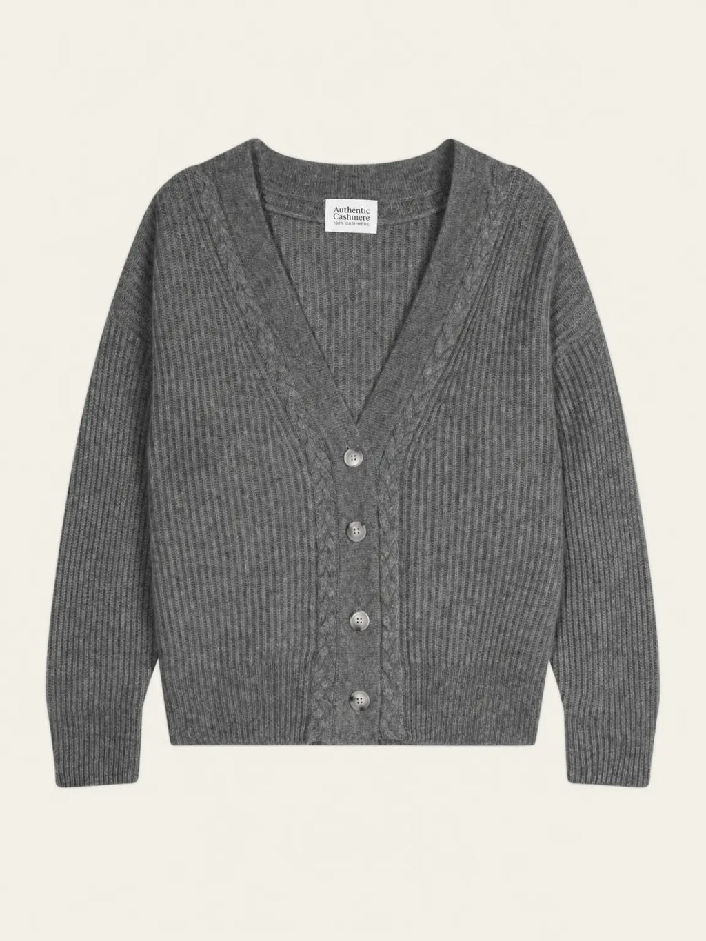 SELENA cardigan v-neck 4 ply heather charcoal