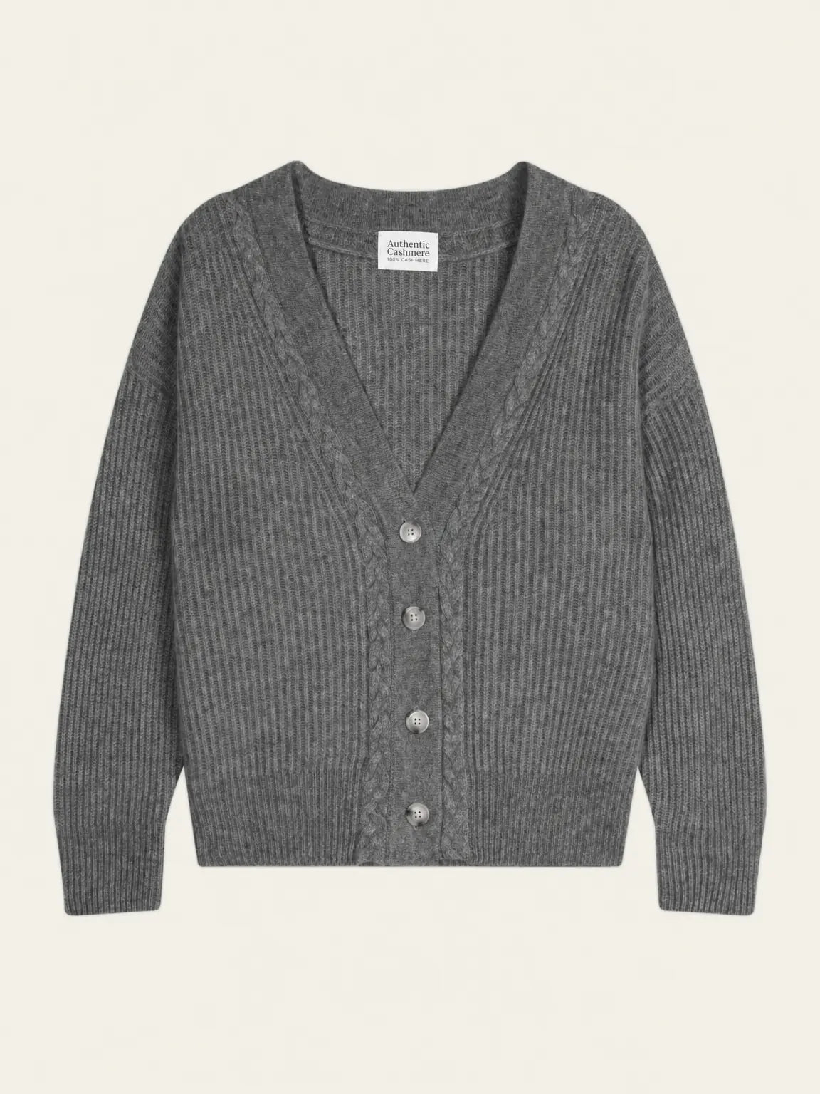 SELENA cardigan v-neck 4 ply heather charcoal