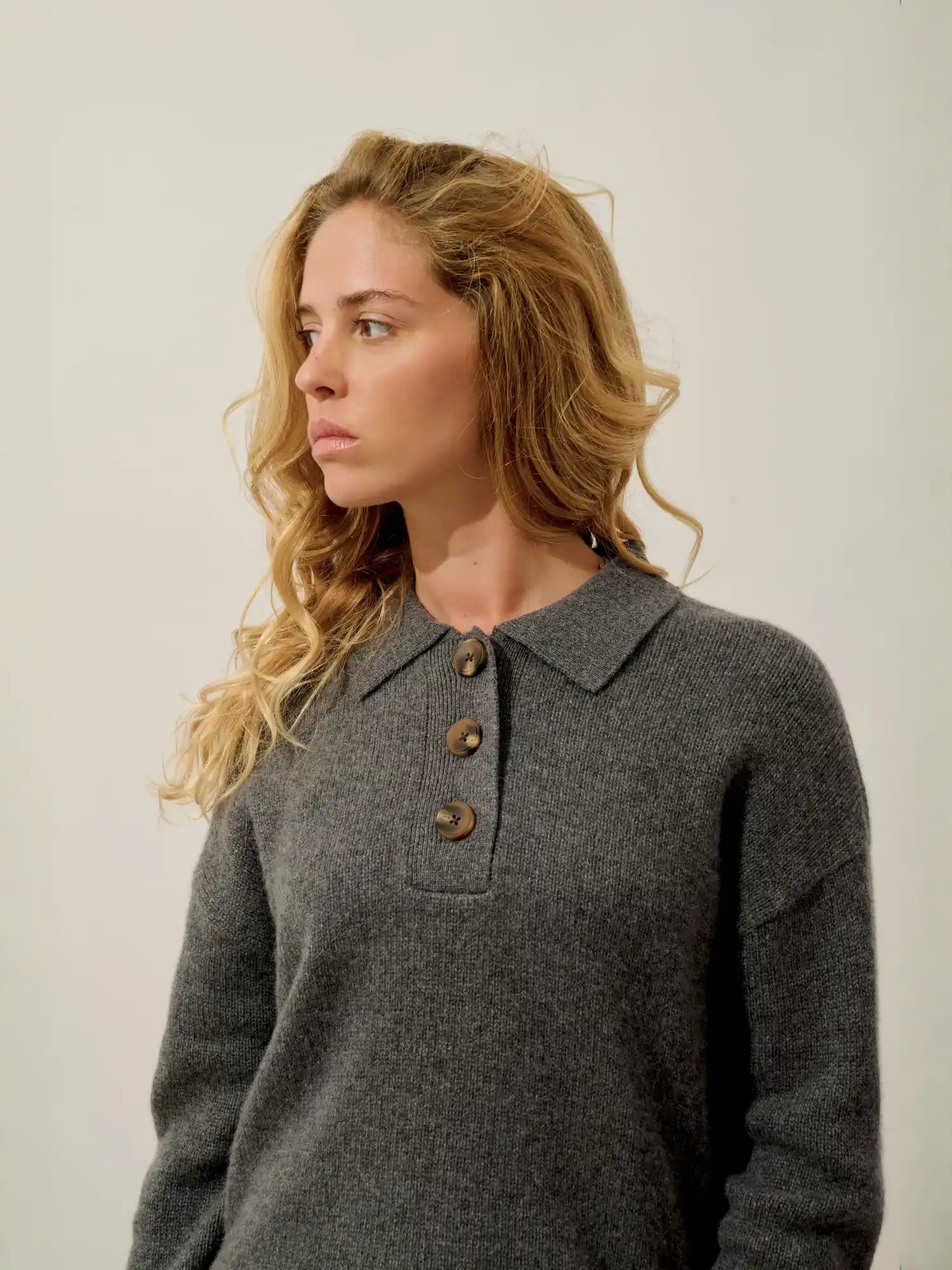 ELA poloshirt 6-fädig anthrazit meliert