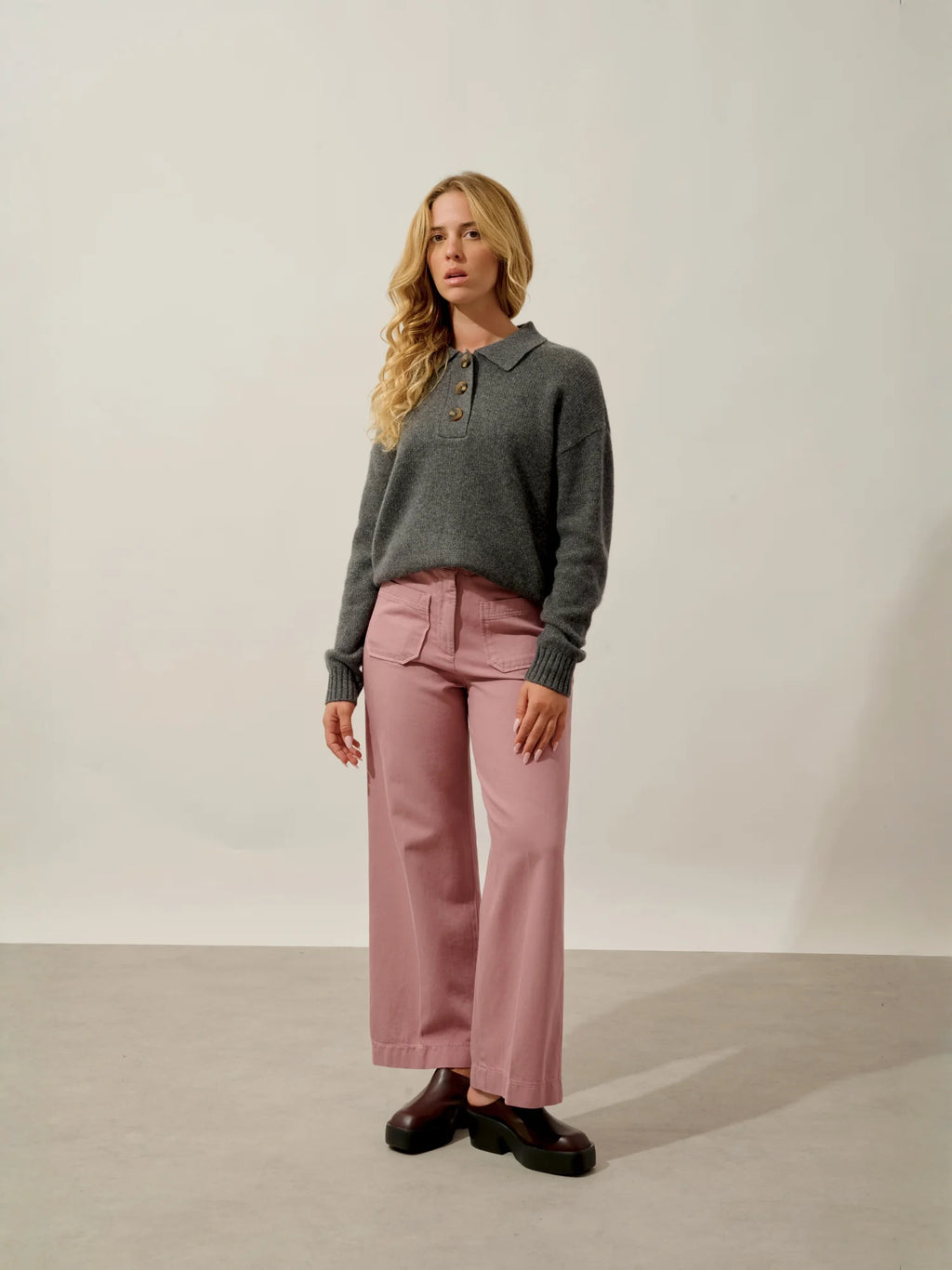 ELA poloshirt 6-fädig anthrazit meliert