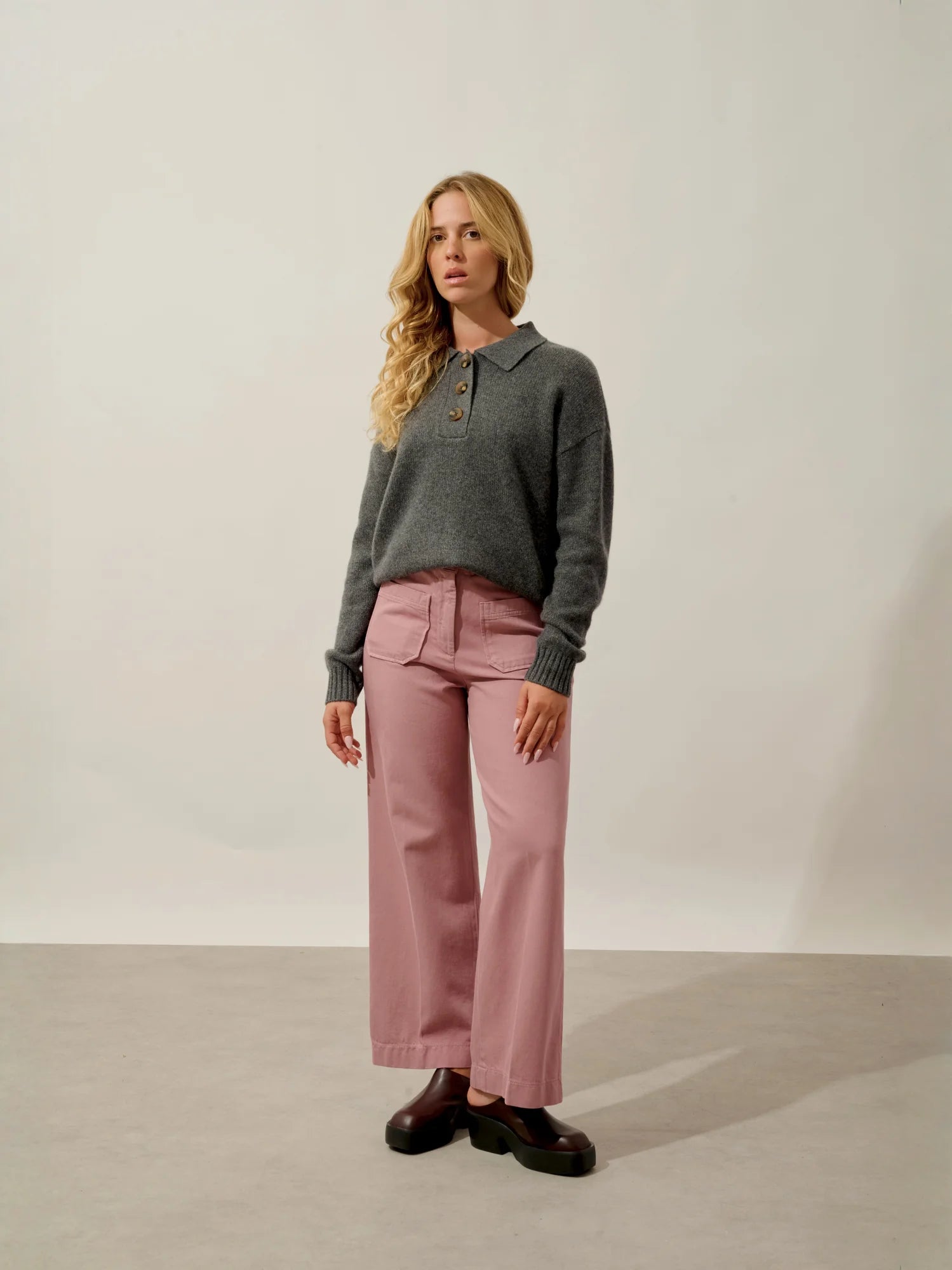 ELA poloshirt 6-fädig anthrazit meliert