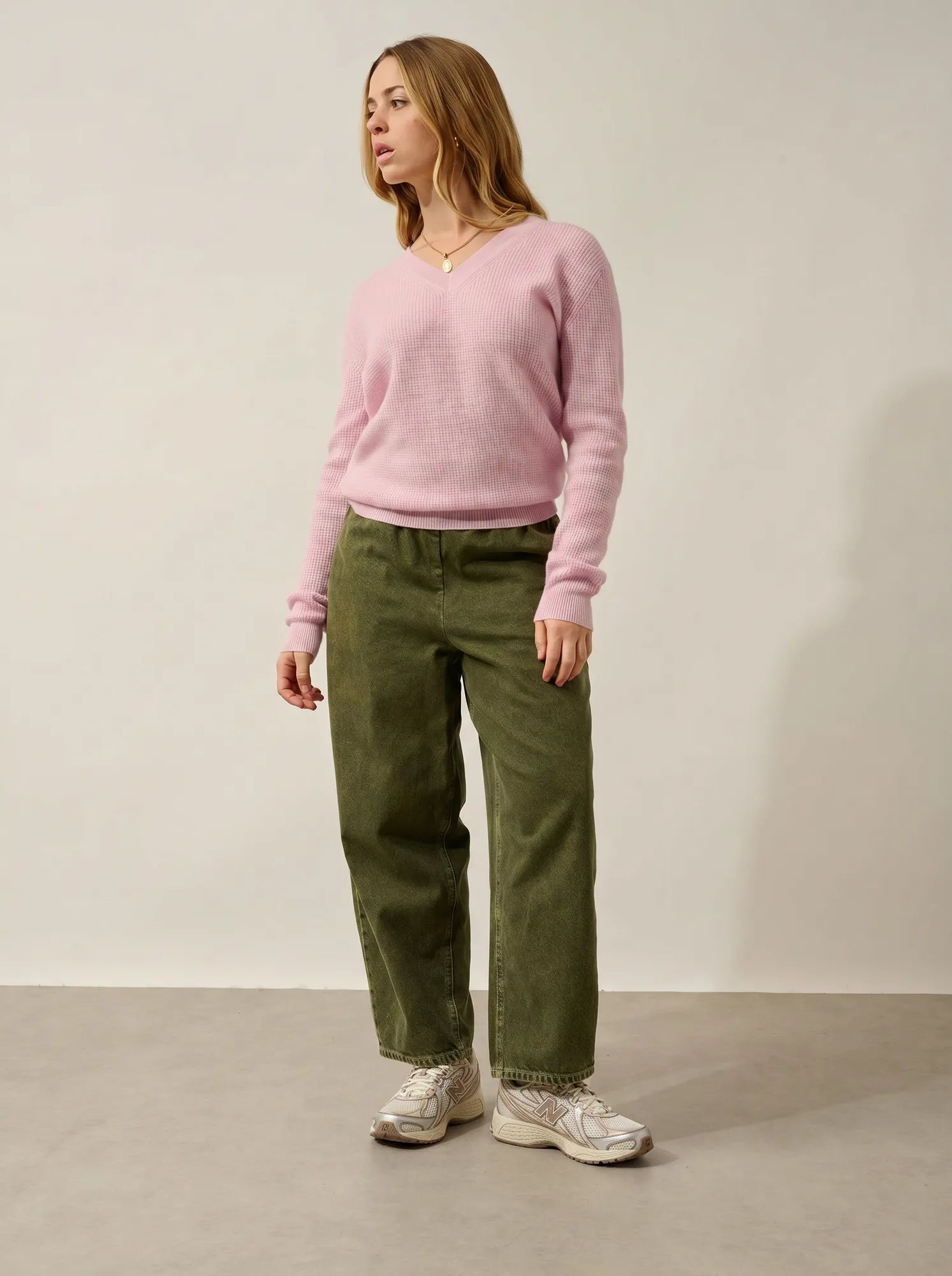 DAISY Pullover V-Ausschnitt Puderrosa