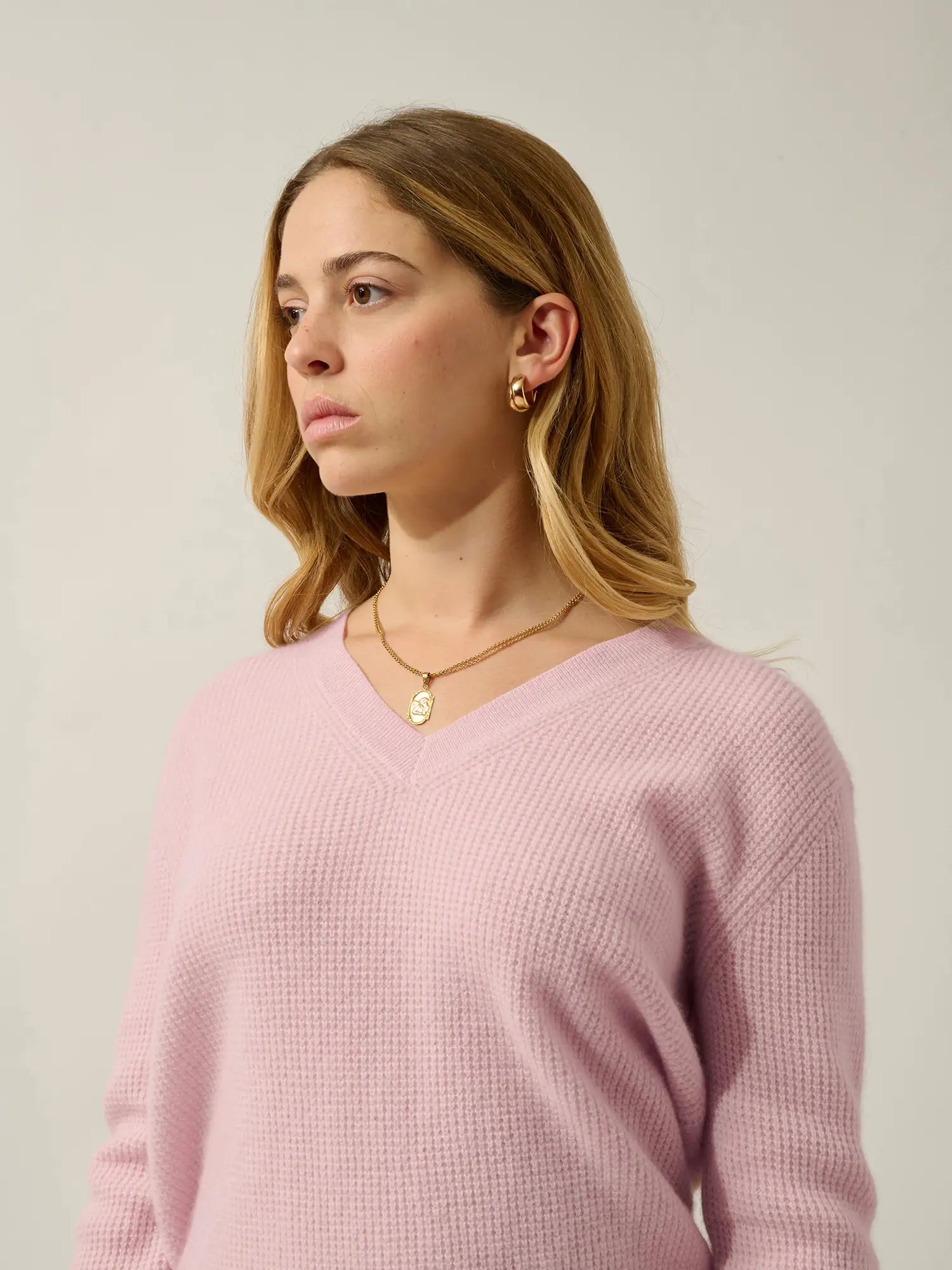 DAISY Pullover V-Ausschnitt Puderrosa