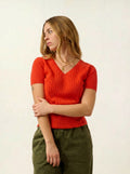 EIRA T-Shirt V-Ausschnitt Orange