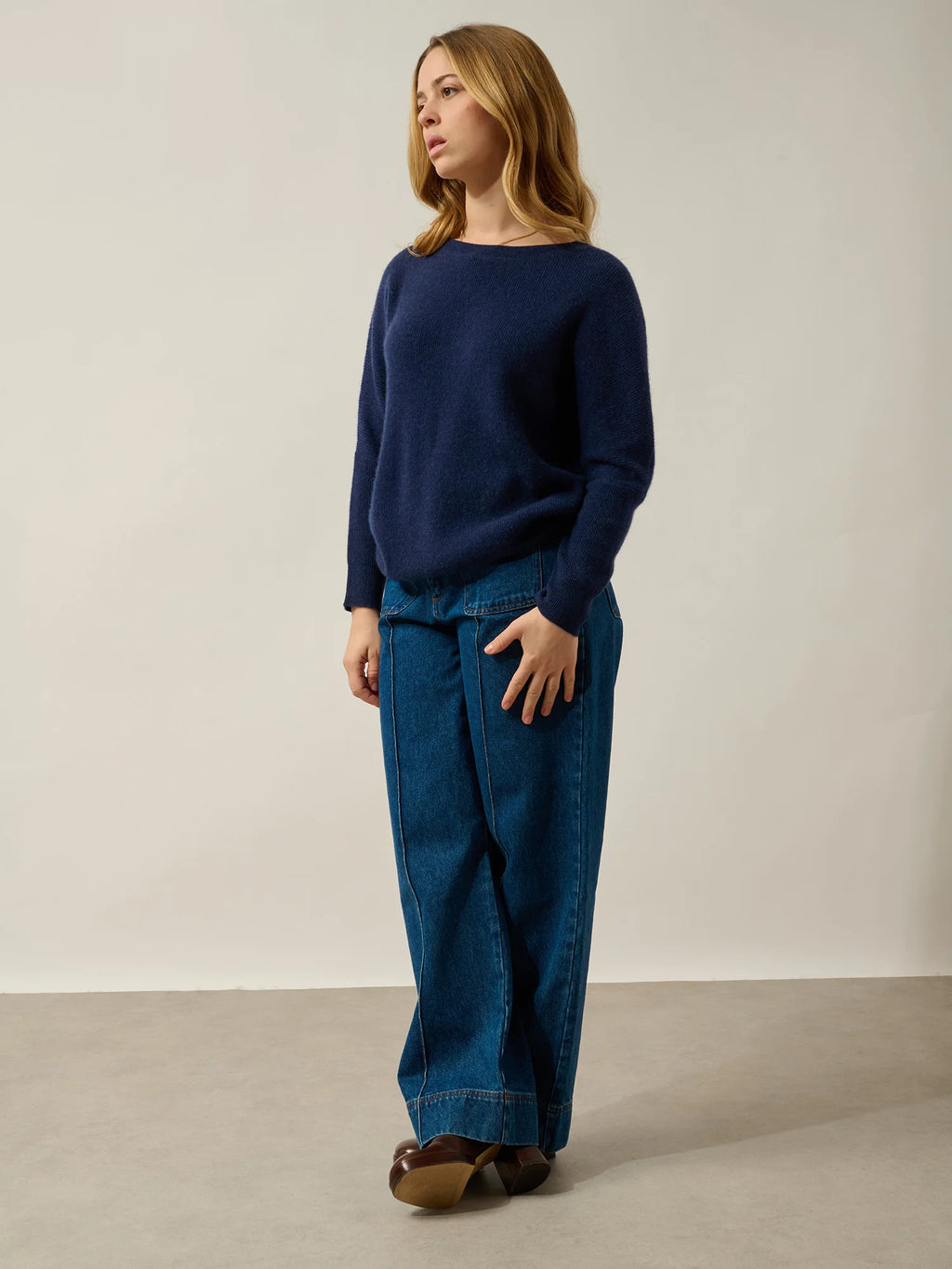 KARIN sandales en cuir bleu nuit