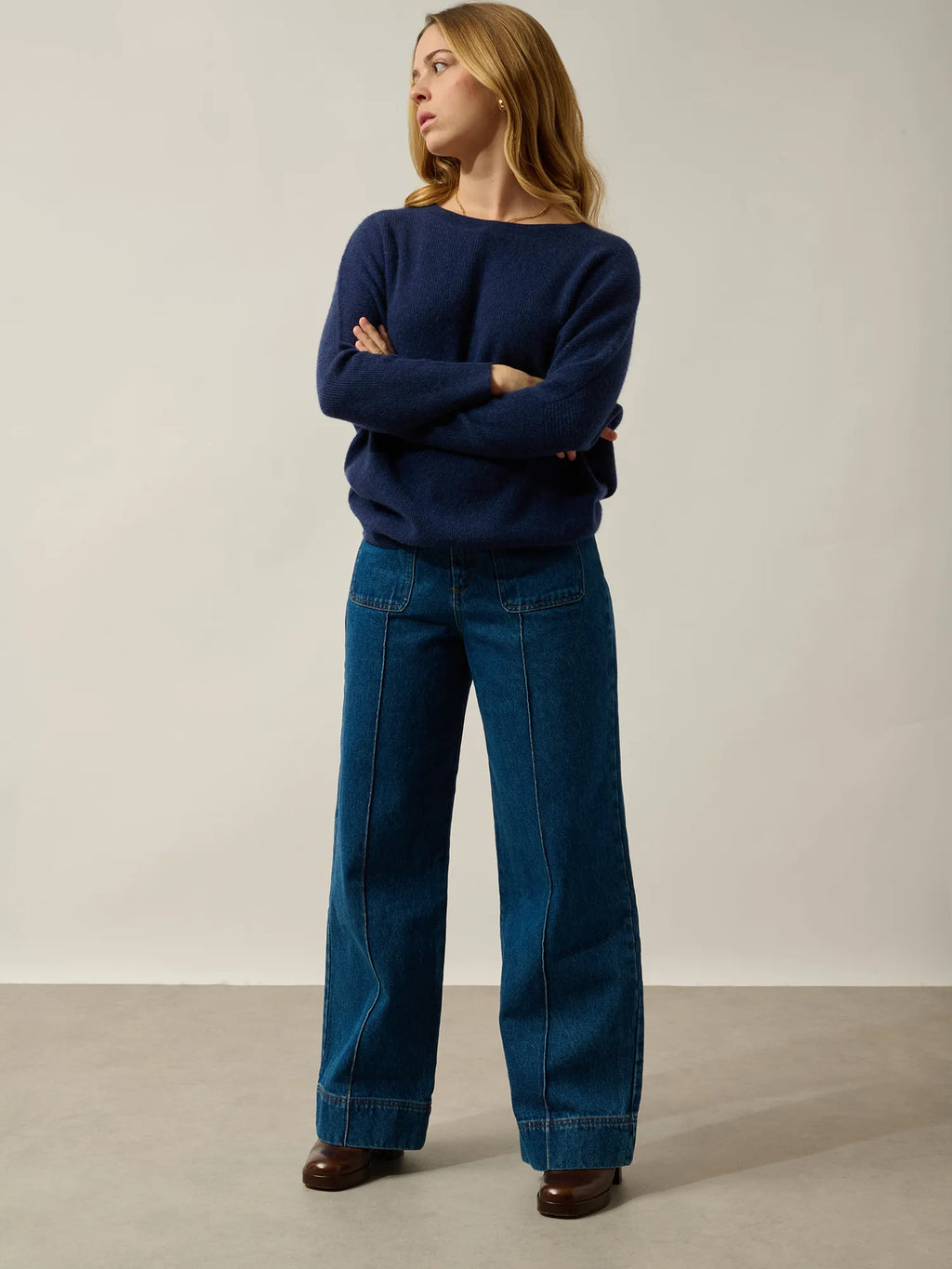 KARIN sandales en cuir bleu nuit