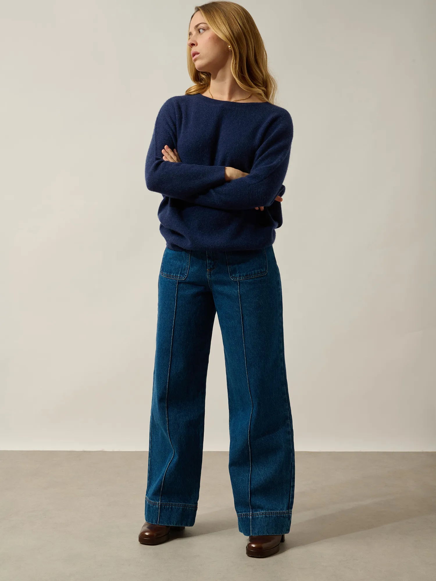 KARIN sandales en cuir bleu nuit
