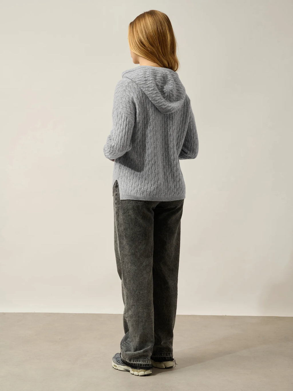 GINA Pullover mit Kapuze Wolkengrau meliert