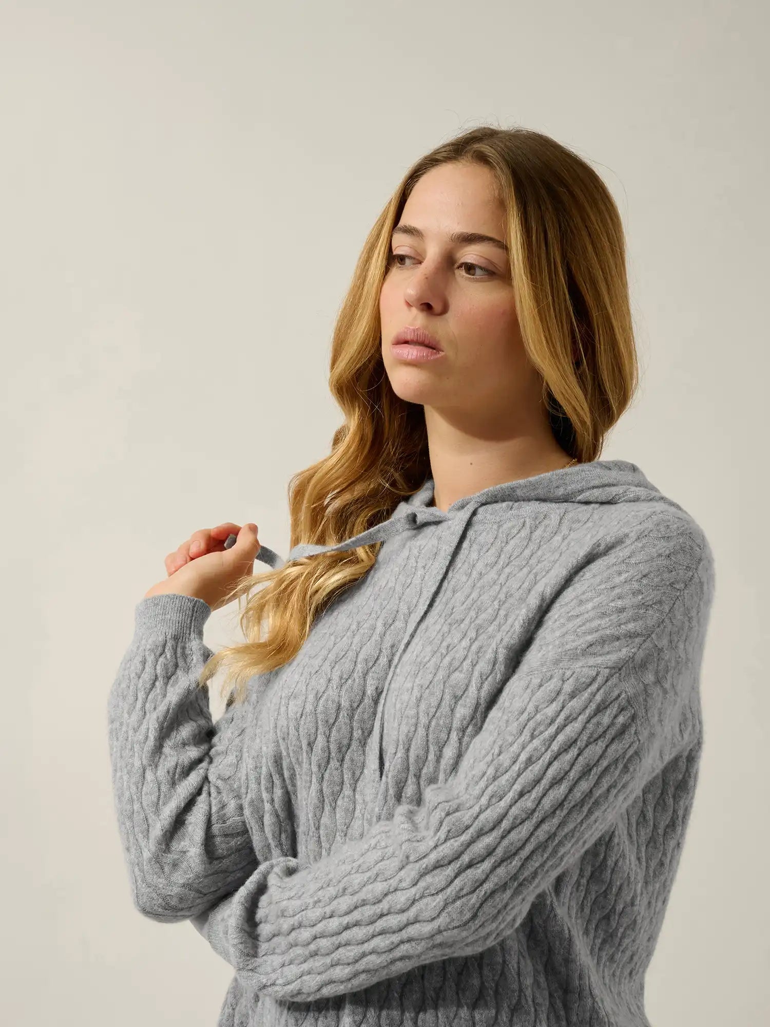 GINA Pullover mit Kapuze Wolkengrau meliert