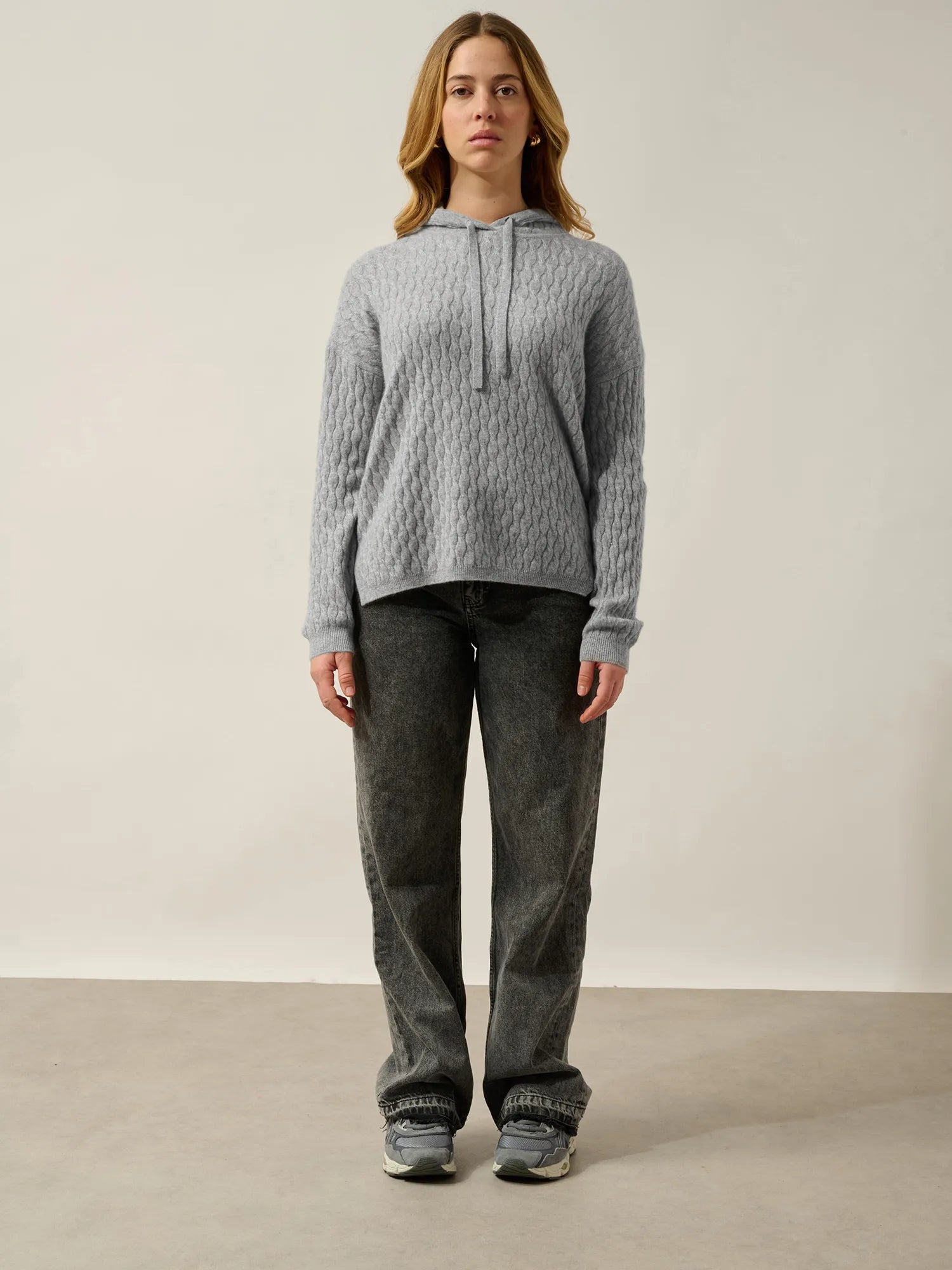 GINA Pullover mit Kapuze Wolkengrau meliert