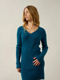MAEN dress v-neck peacock