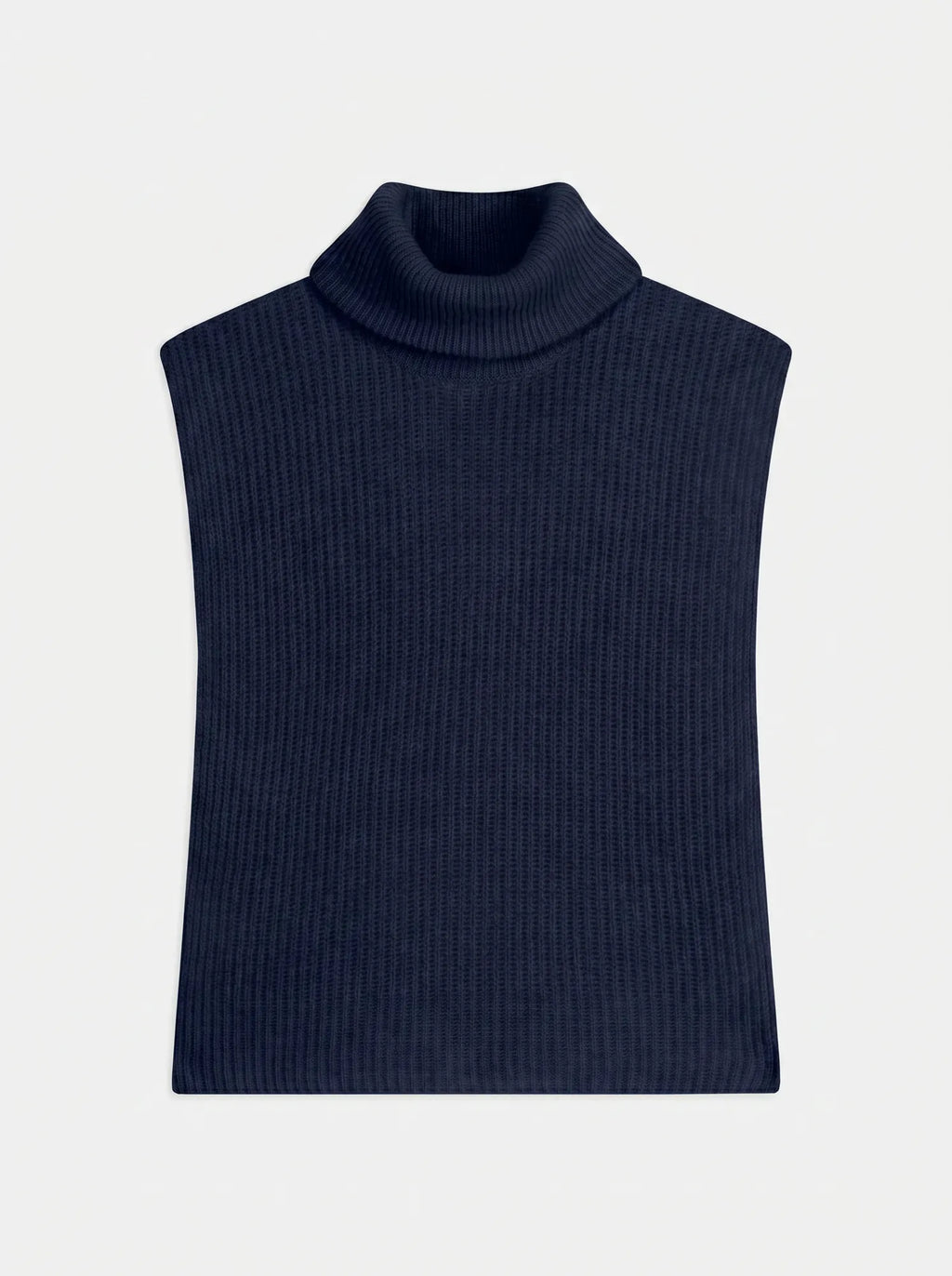 SIV Poncho Ouvert Col Roulé 4 Fils Bleu Marine