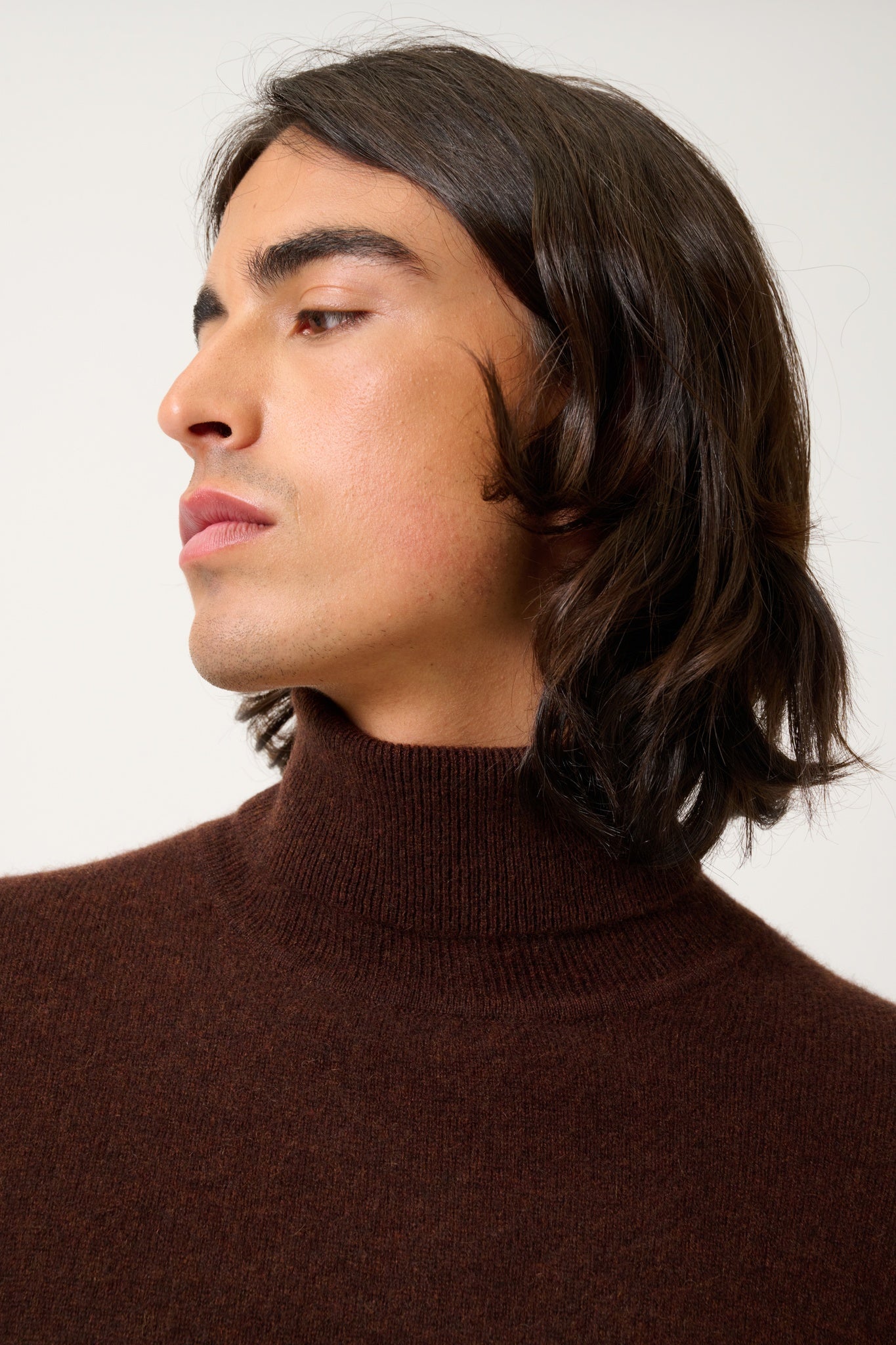 BANGE coffee turtleneck sweater 100% cashmere