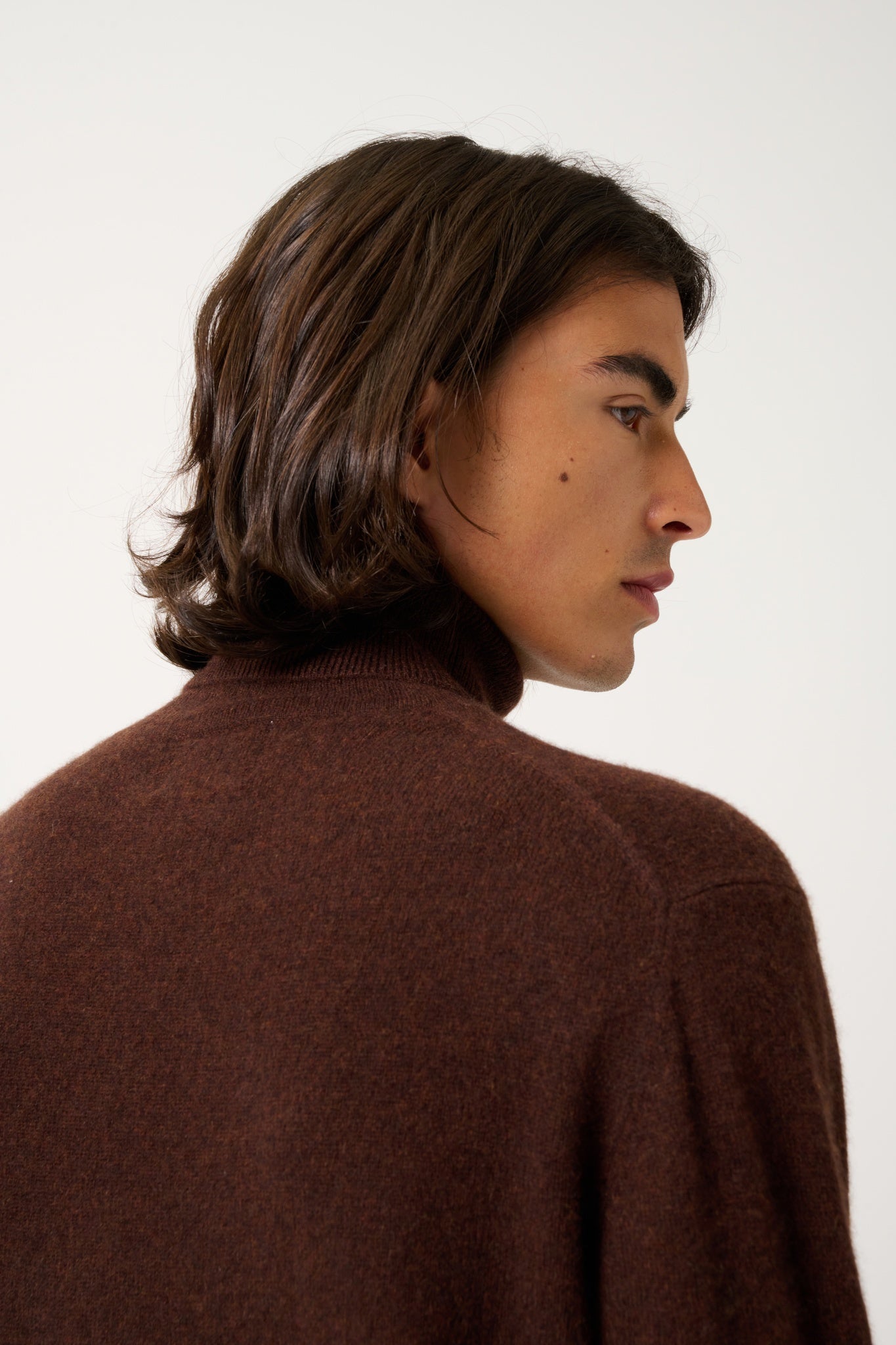 BANGE coffee turtleneck sweater 100% cashmere