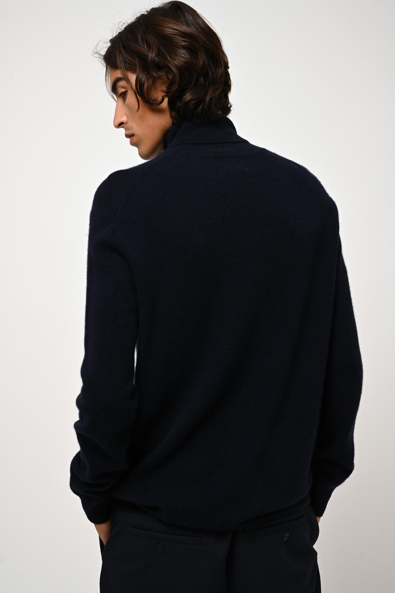 BANGE navy turtleneck sweater 100% cashmere