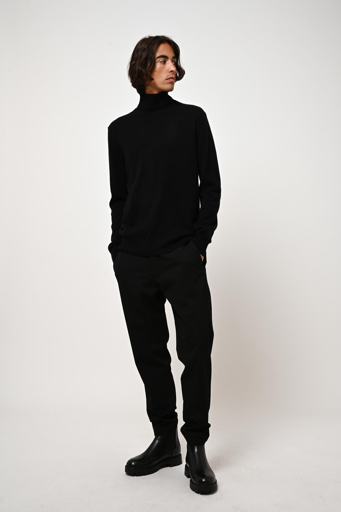 BANGE black turtleneck sweater 100% cashmere