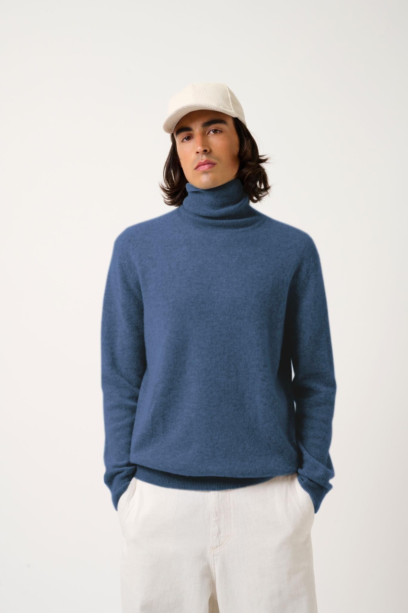 BANGE ocean turtleneck sweater 100% cashmere