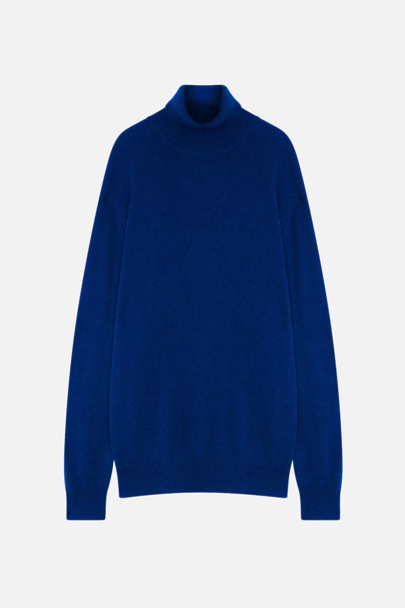 BANGE ultramarine turtleneck sweater 100% cashmere