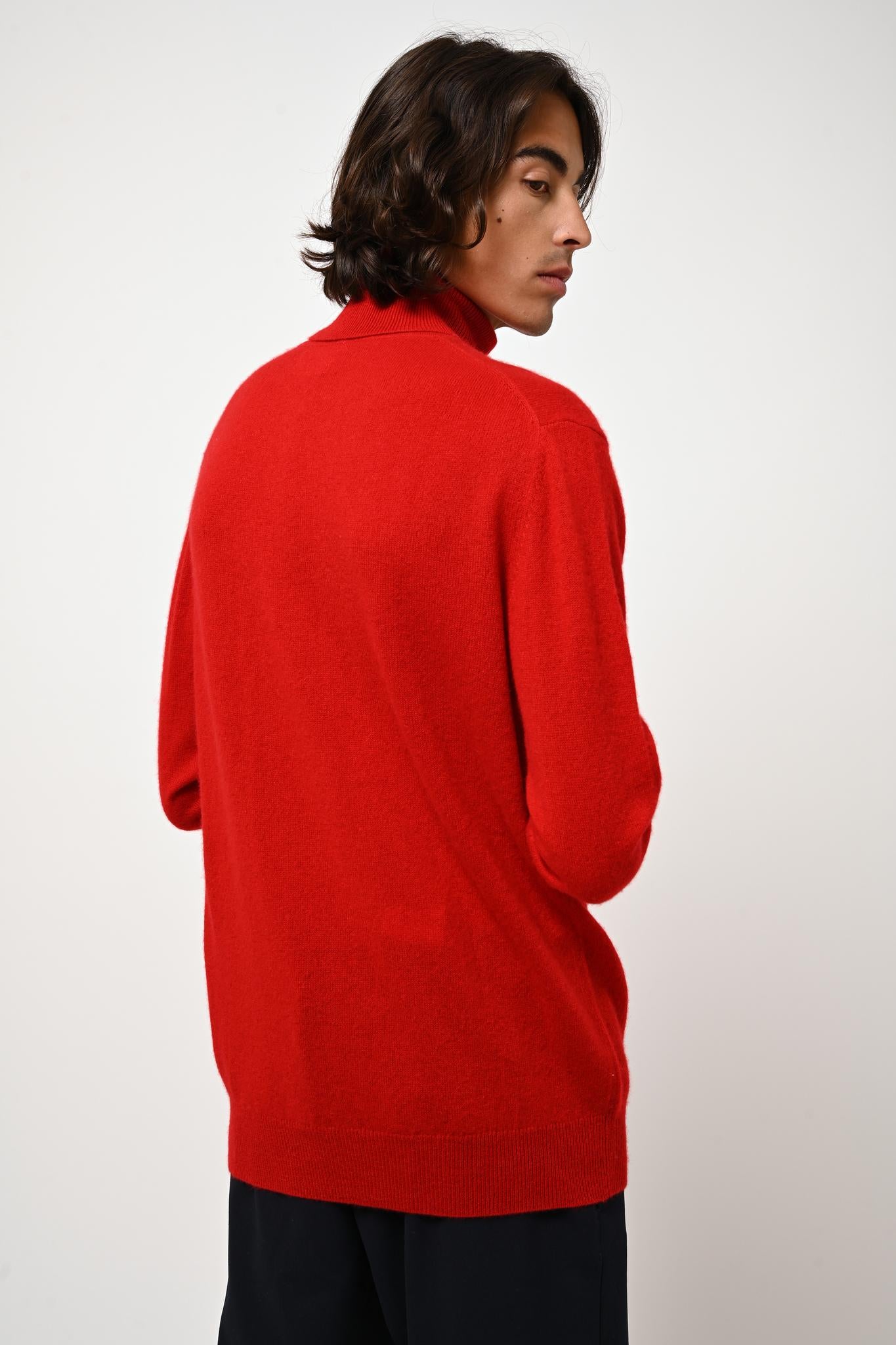 BANGE red turtleneck sweater 100% cashmere