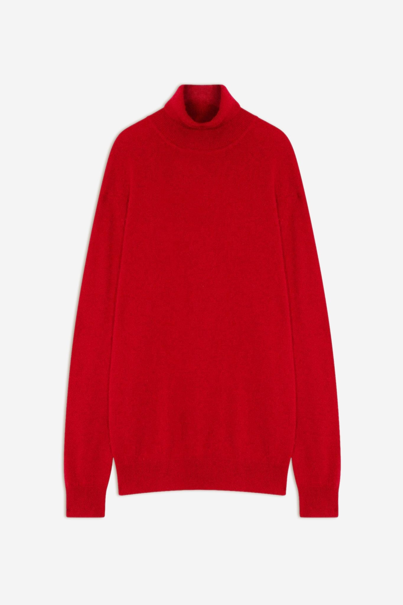 bange pull col roulé rouge 100% cachemire