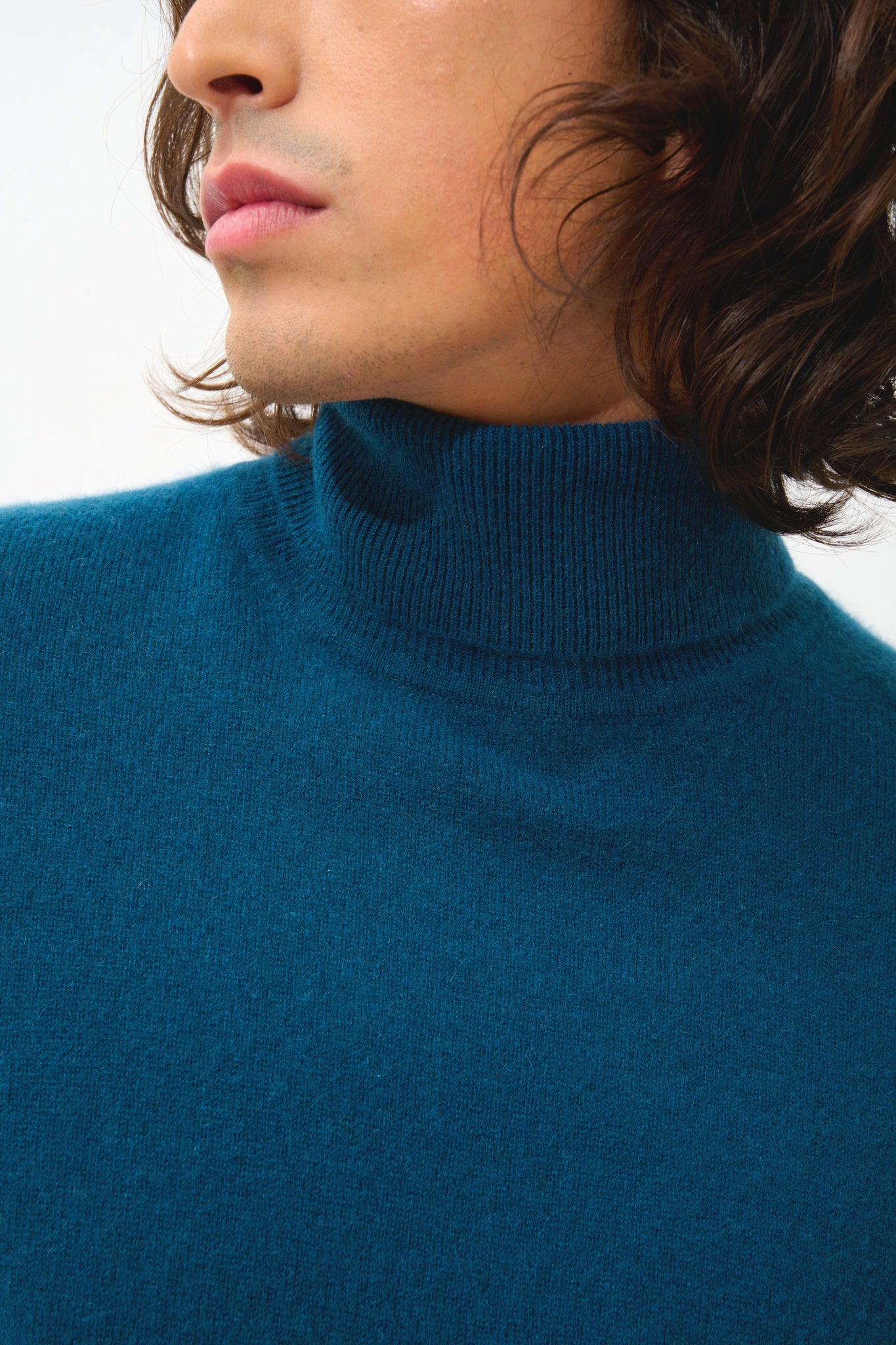 BANGE duck green turtleneck sweater 100% cashmere