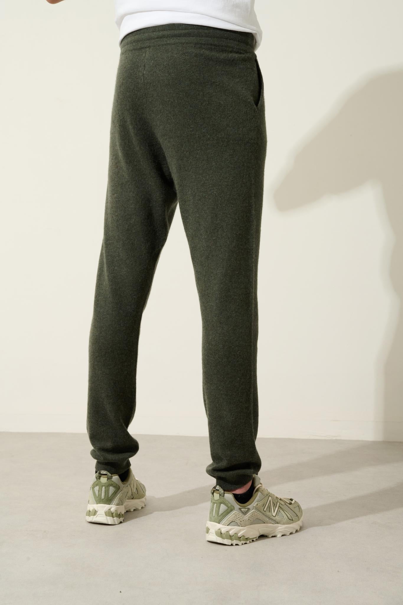 BICHET Jogginghose khaki meliert 100% Kaschmir