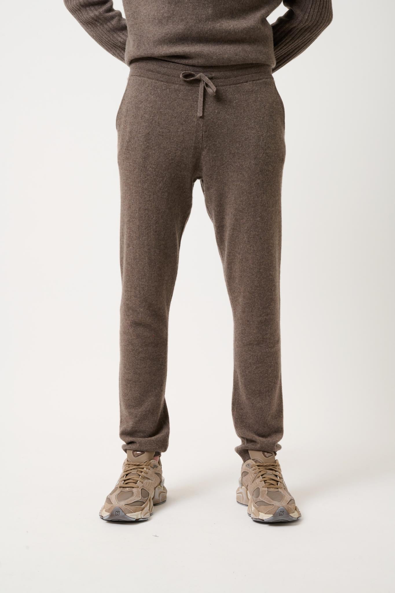 BICHET Jogginghose taupe meliert 100% Kaschmir