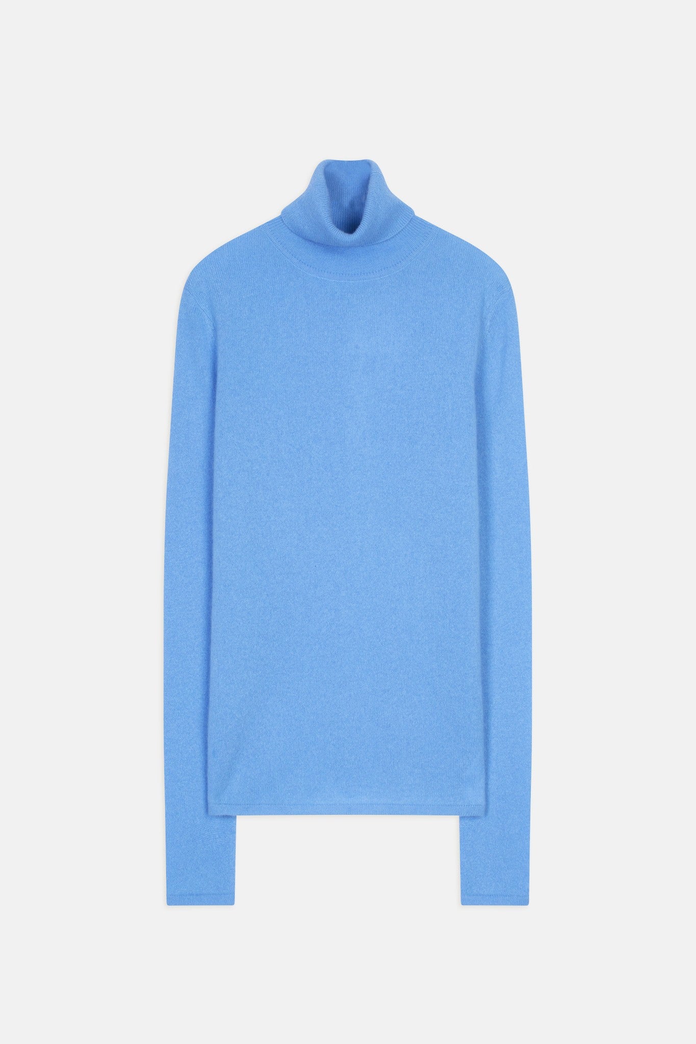 bise pull col roulé baby blue 100% cachemire