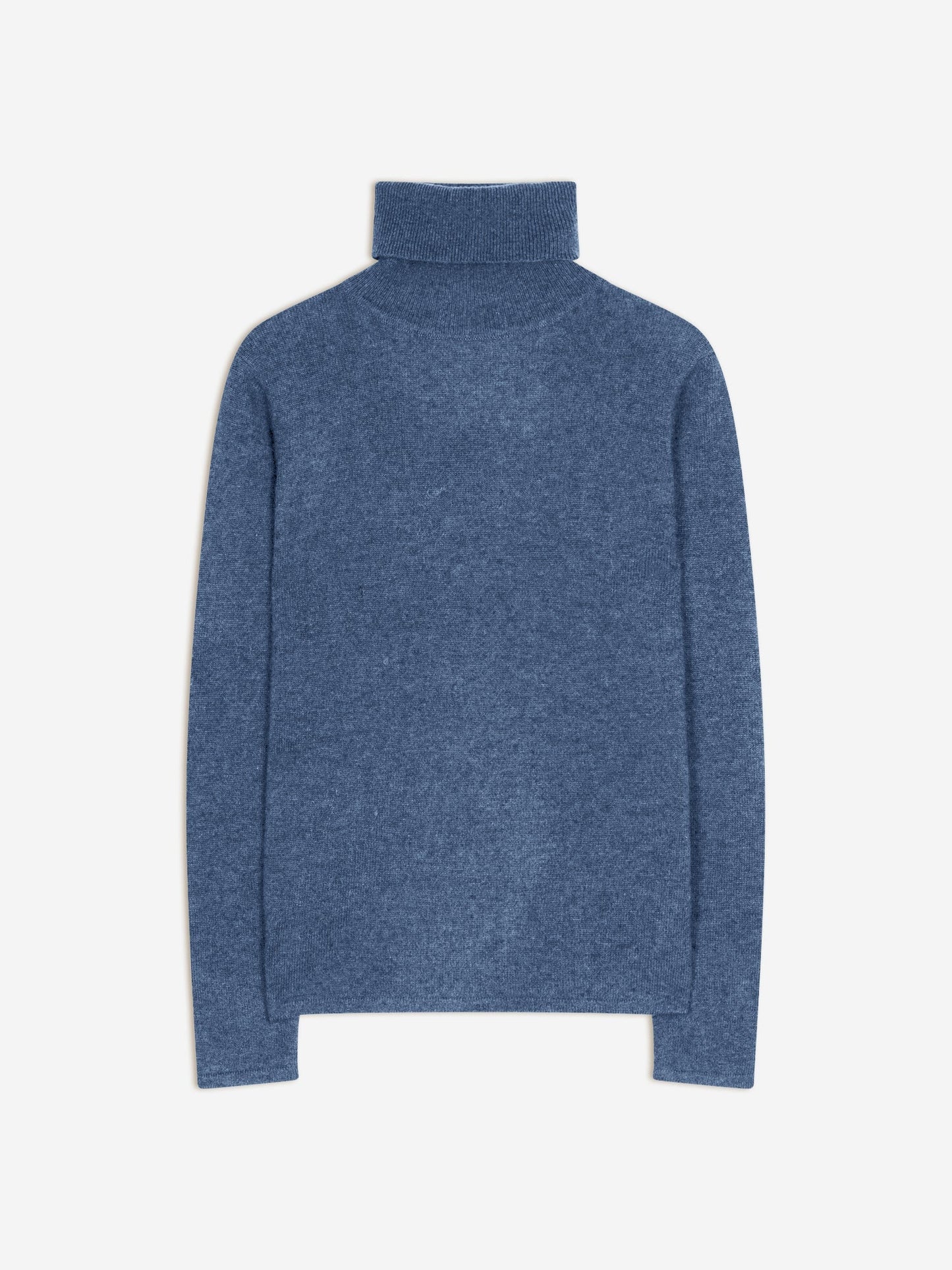 BISE pull col roulé bleu denim 100% cachemire