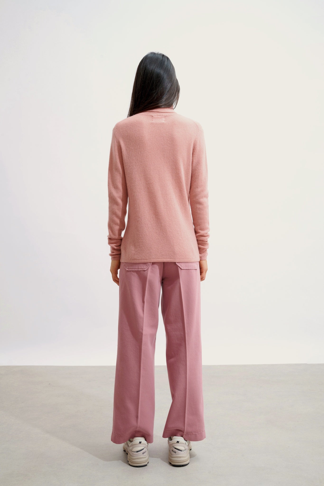 BISE pull col roulé bois de rose 100% cachemire