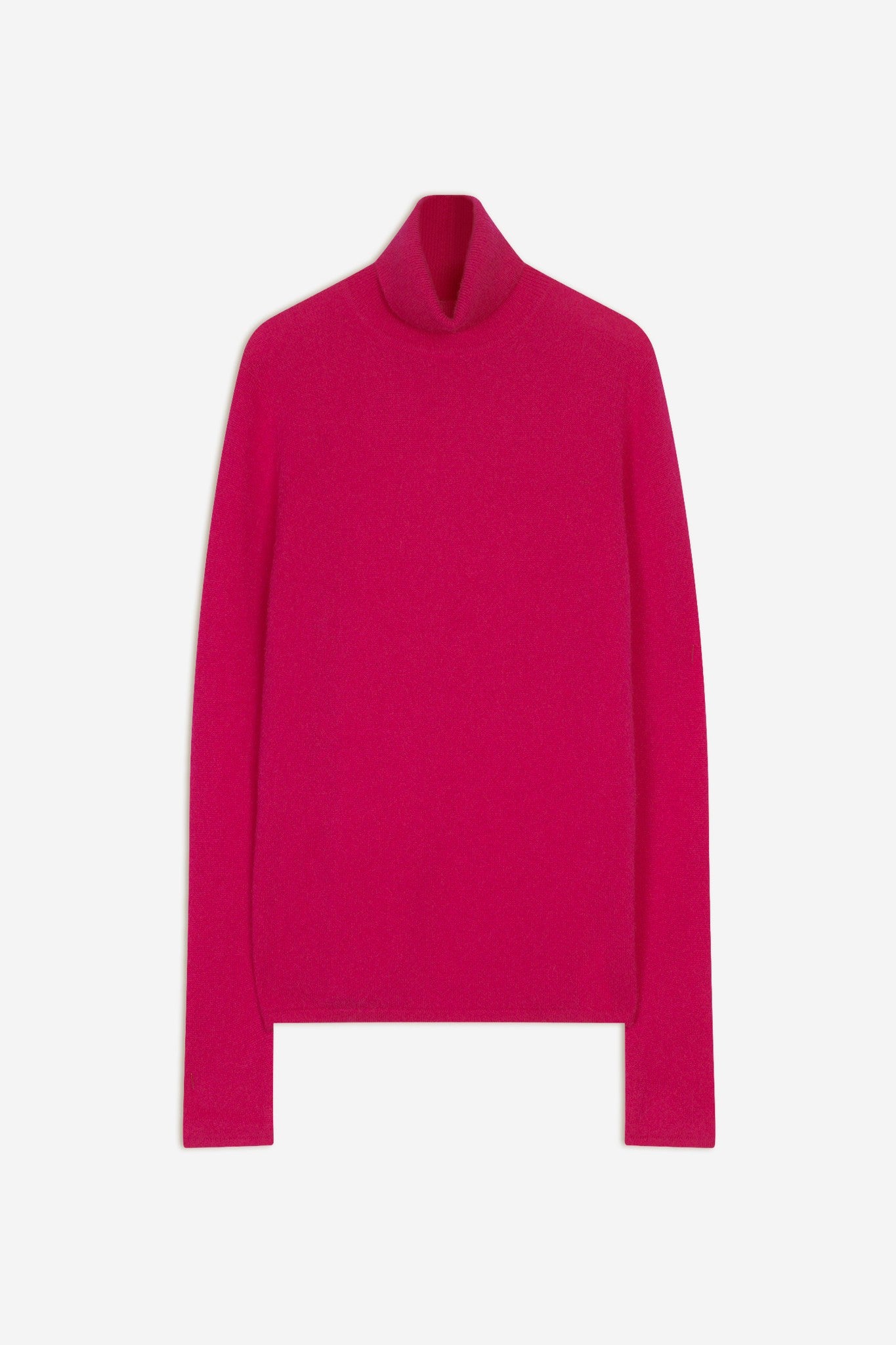 bise pull col roulé fuchsia 100% cachemire