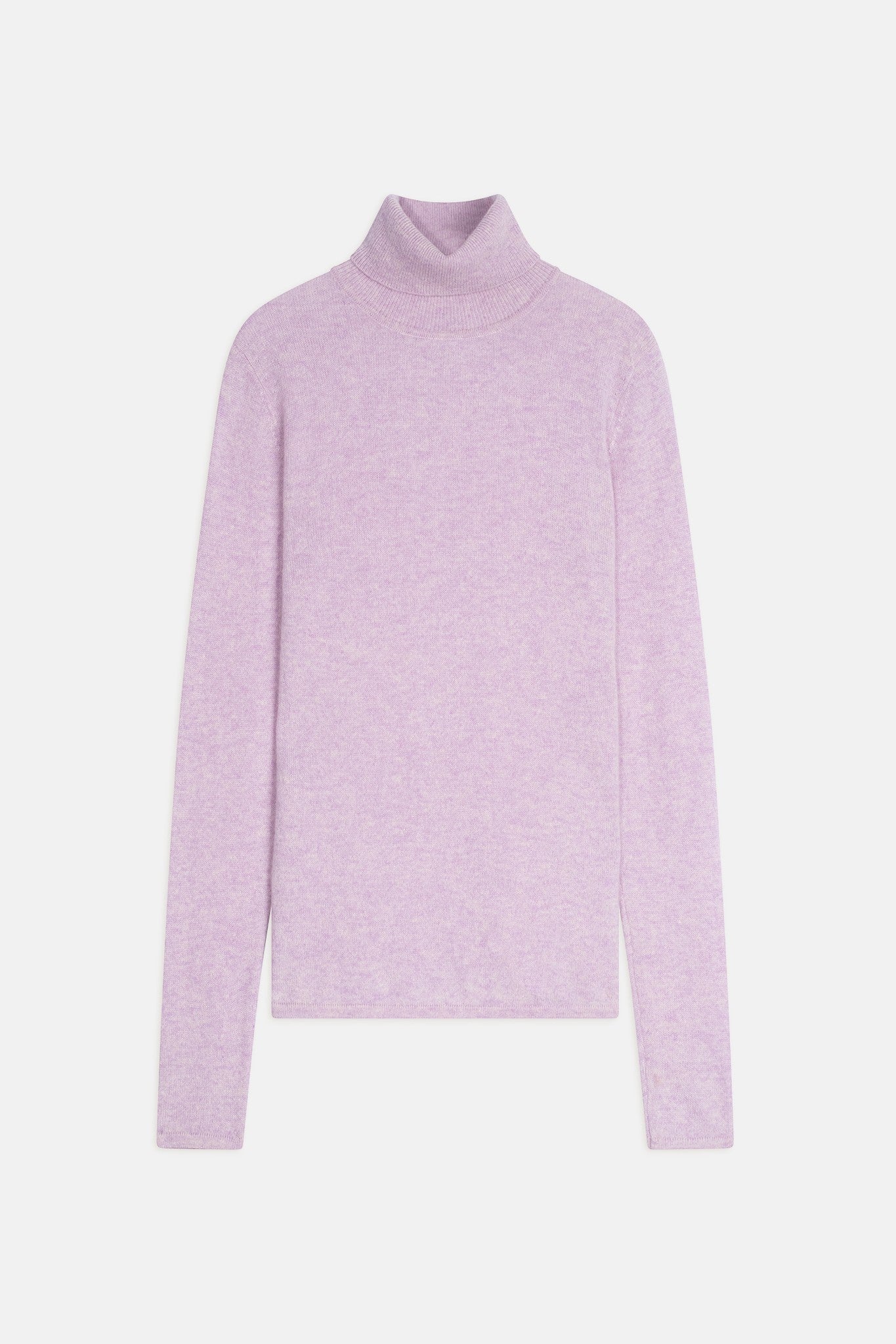 bise pull col roulé mauve chiné 100% cachemire
