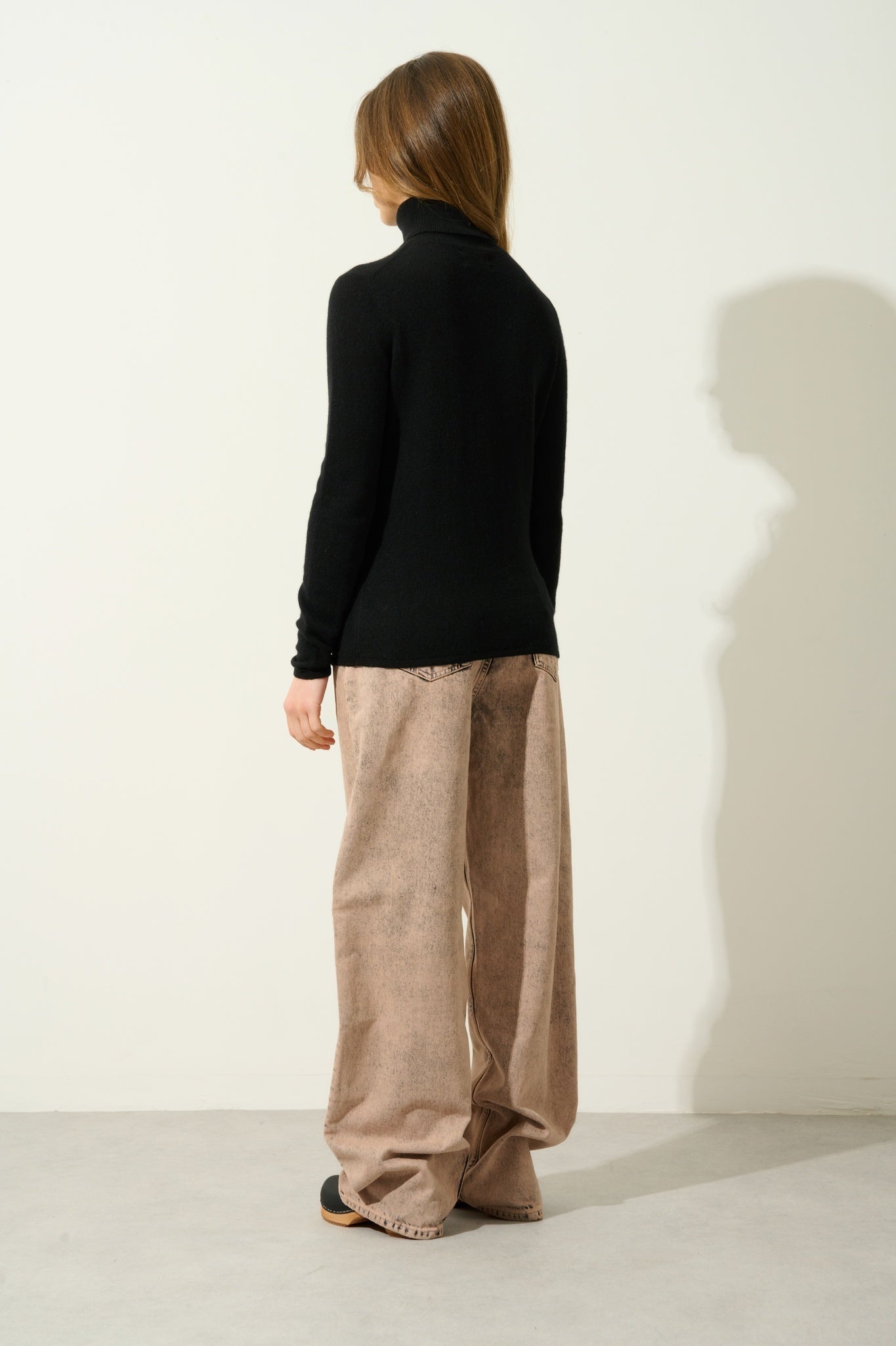 BISE Rollkragenpullover schwarz 100% Kaschmir