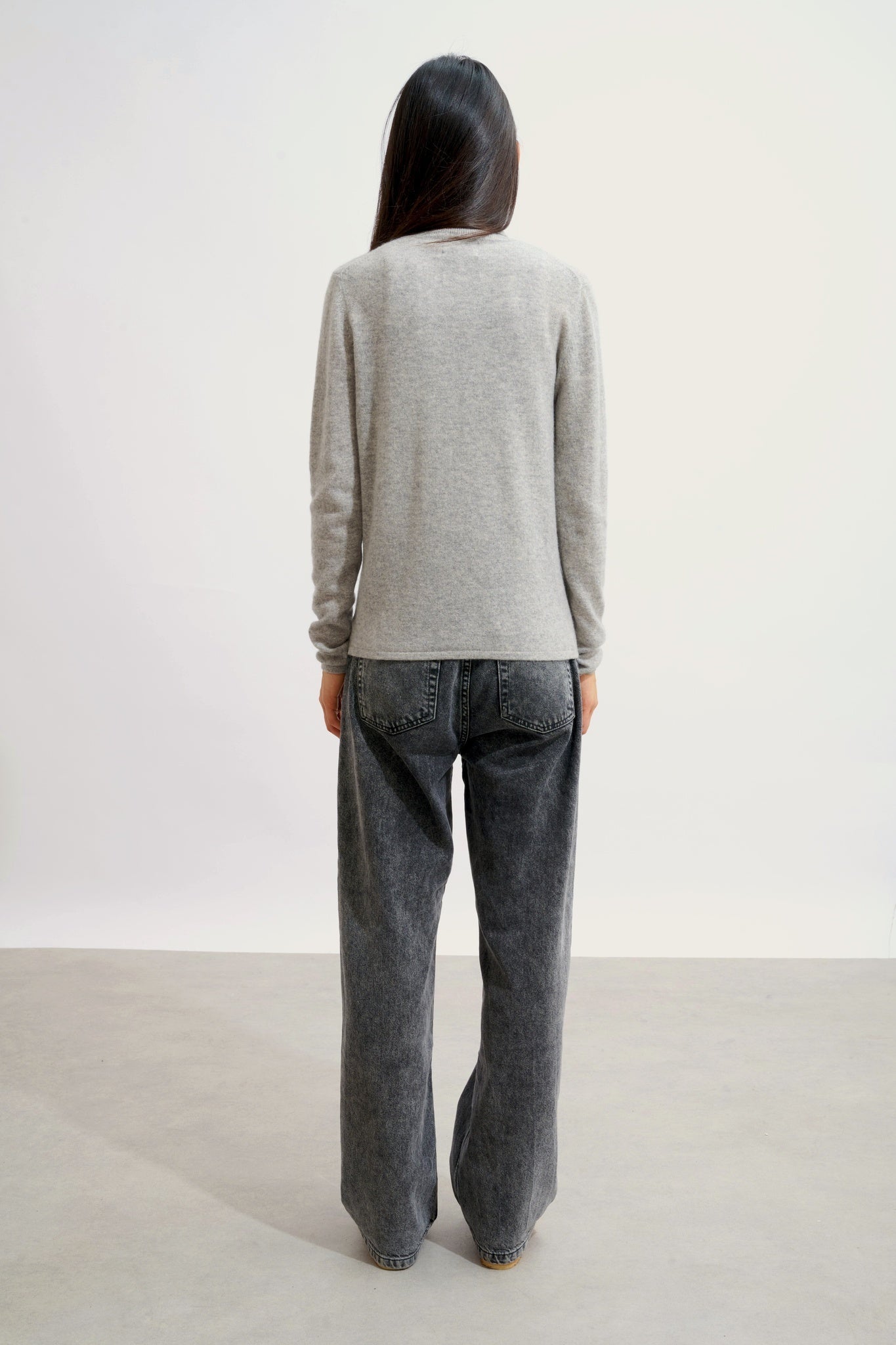 BISE wolkenfarbener Rollkragenpullover, 100% Kaschmir