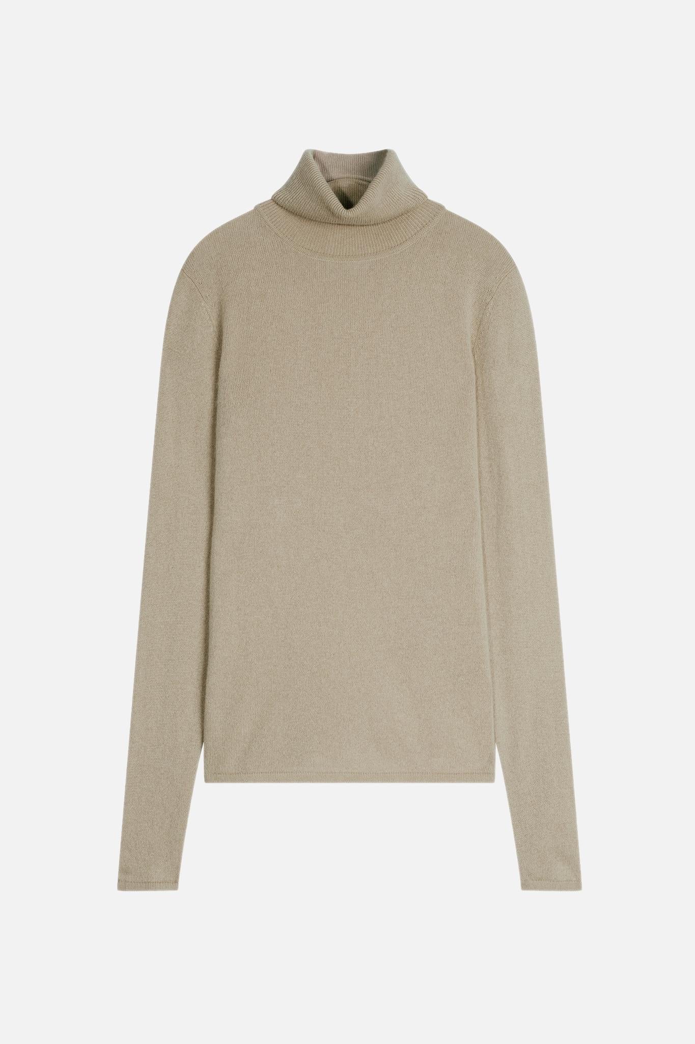 BISE olive turtleneck sweater 100% cashmere