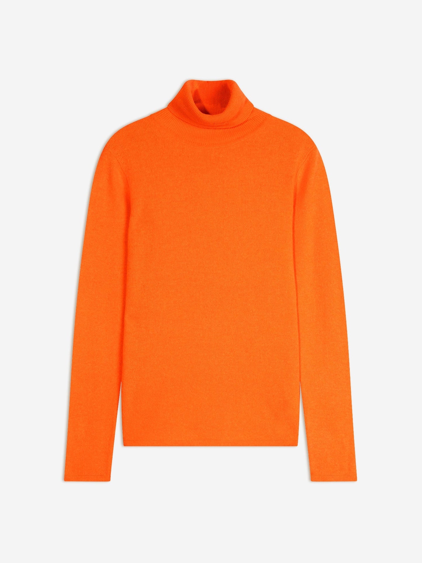 BISE fluorescent orange turtleneck sweater 100% cashmere