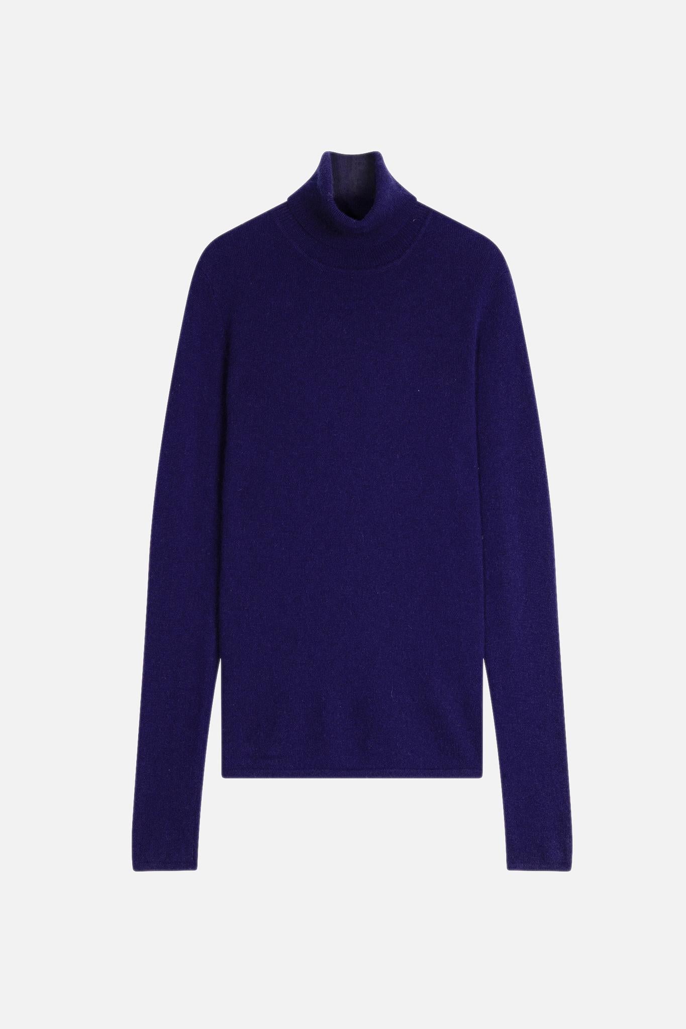 BISE turtleneck sweater purple 100% cashmere
