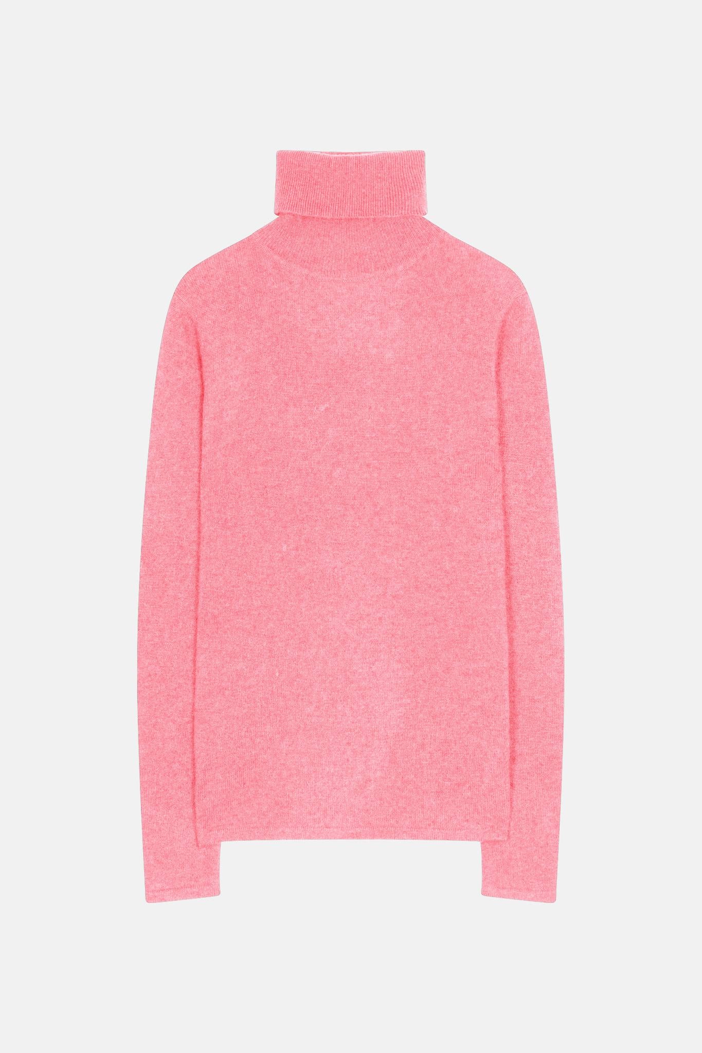 BISE turtleneck sweater mottled pink 100% cashmere
