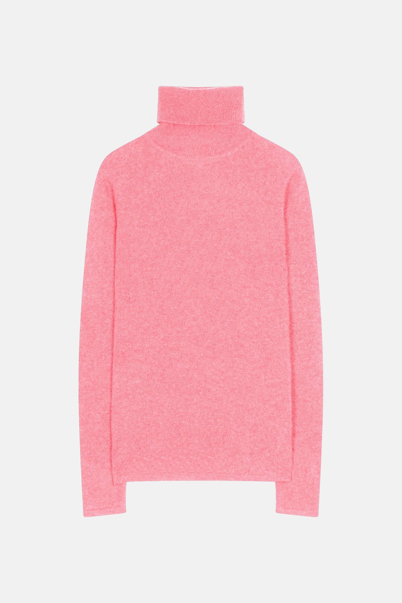 BISE Rollkragenpullover rosa meliert 100% Kaschmir
