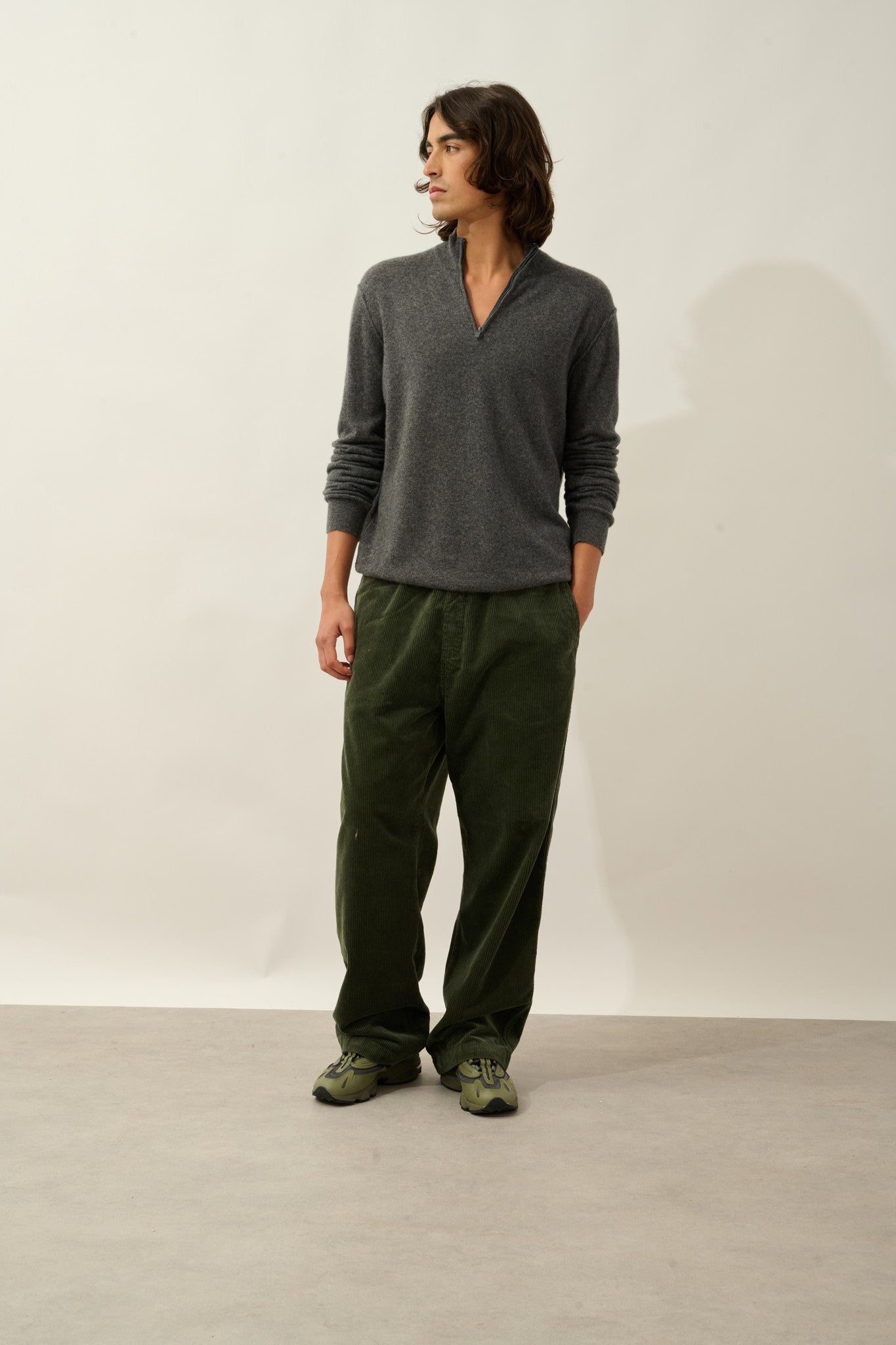 candice pull camionneur anthracite chiné 100% cachemire