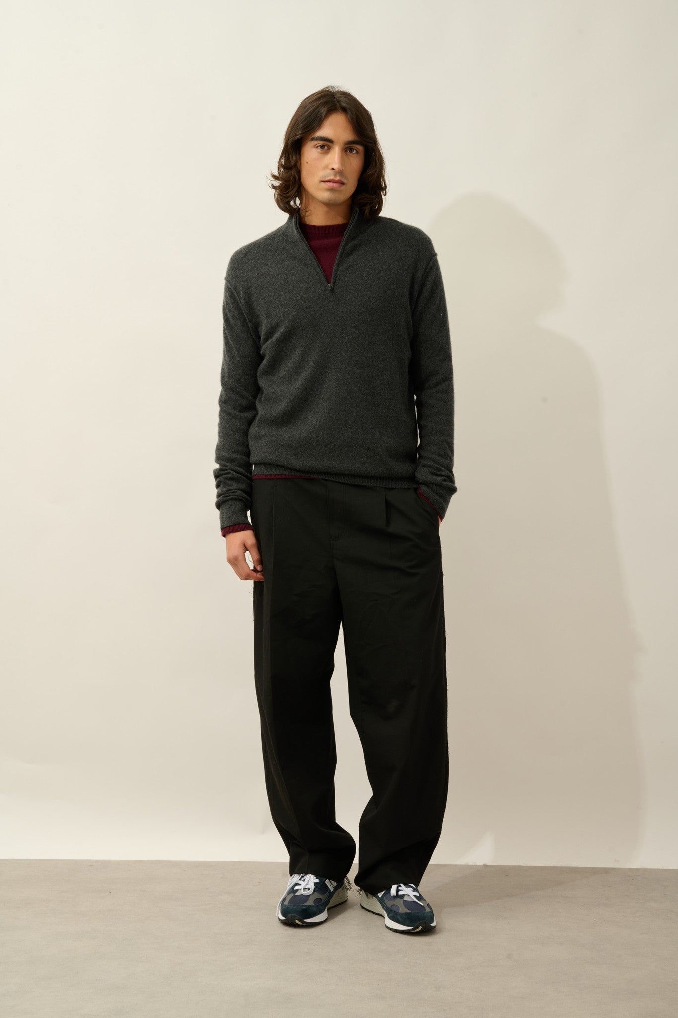 candice pull camionneur carbone chiné 100% cachemire