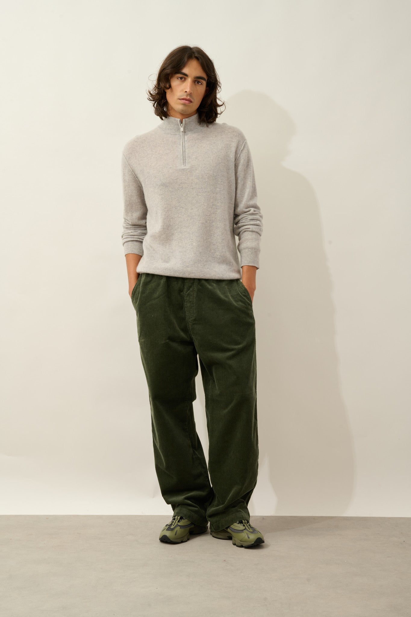 candice pull camionneur gris clair chiné 100% cachemire