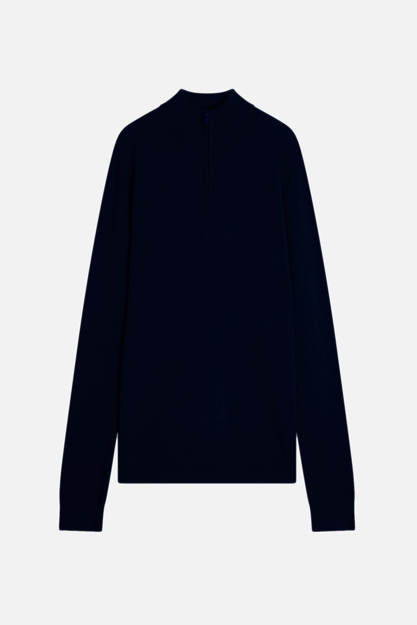 CANDICE navy trucker sweater 100% cashmere