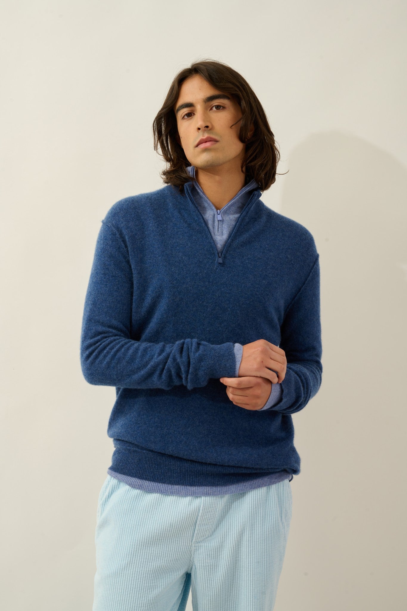 candice pull camionneur ocean chiné 100% cachemire