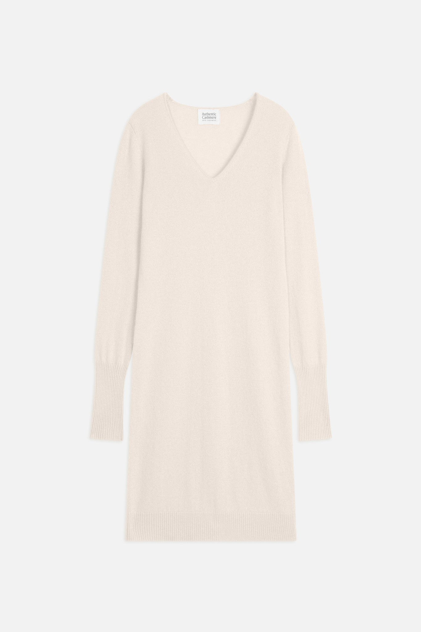 capelet robe col v ivoire 100% cachemire