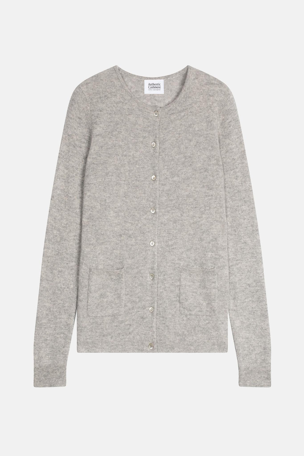 CARON mottled cloud round neck cardigan 100% cashmere